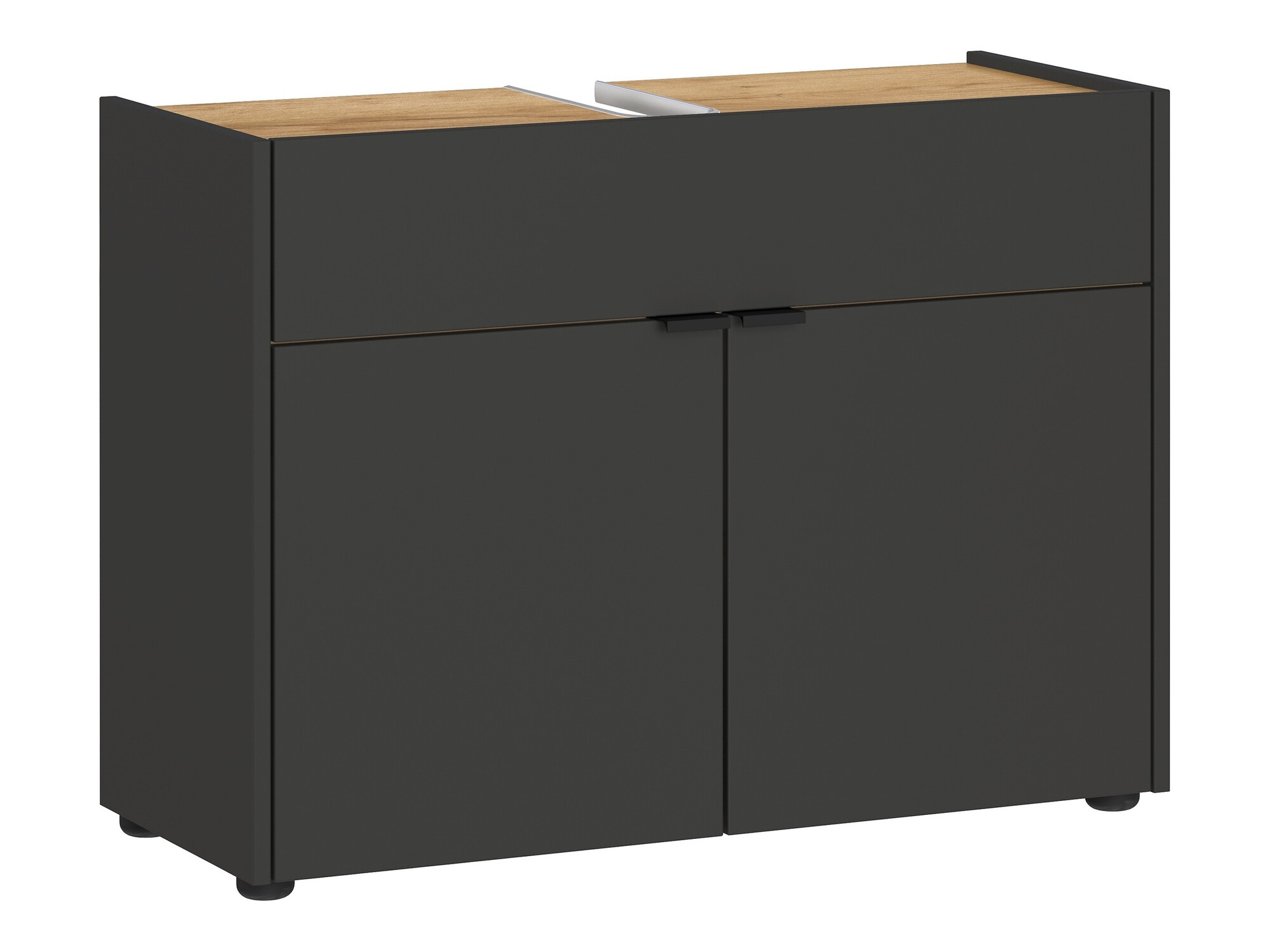 Samostojeći kupatilski ormarić za umivaonik Ventei 100 (Grafit + Navarra hrast)