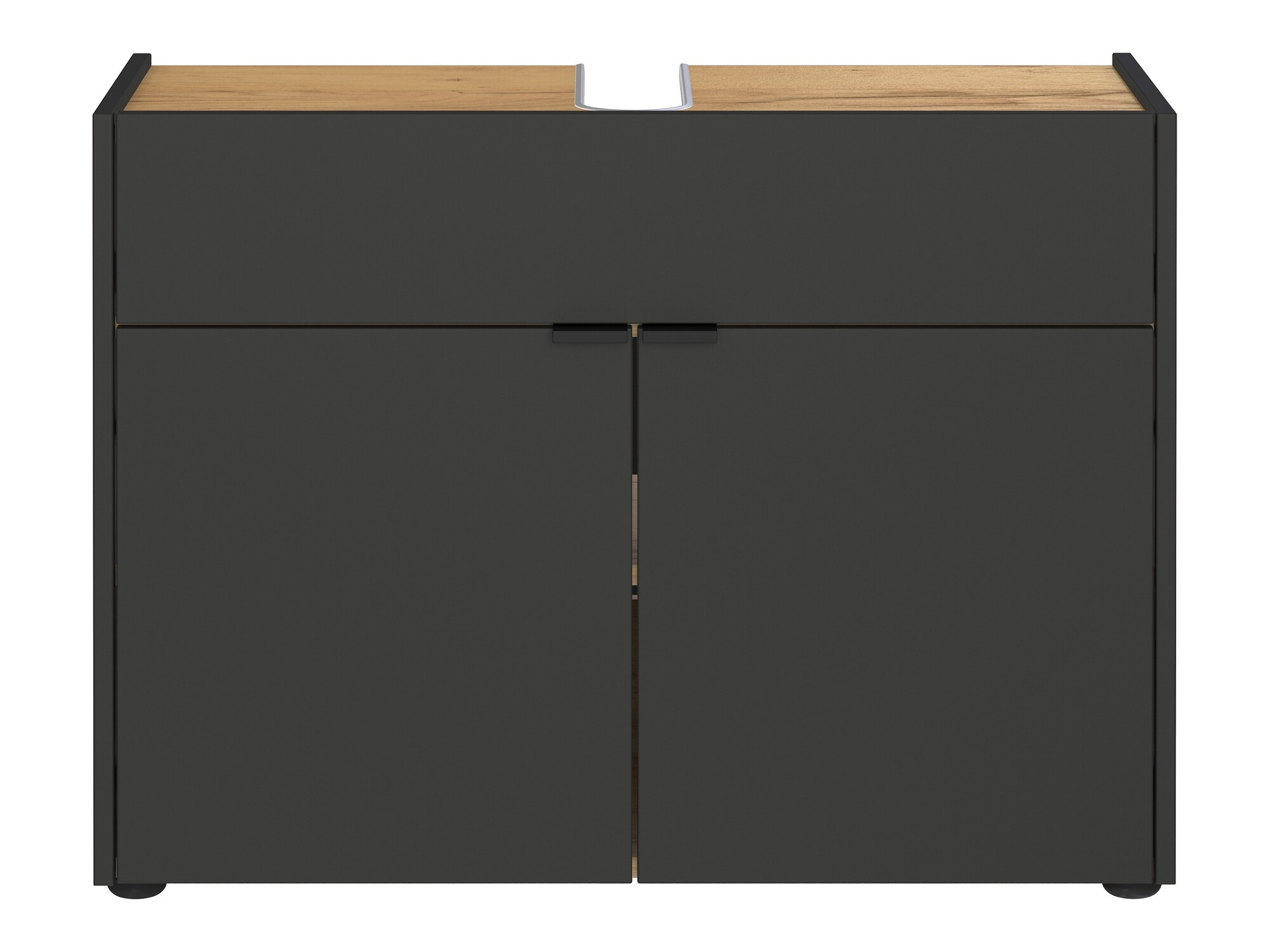 Samostojeći kupatilski ormarić za umivaonik Ventei 100 (Grafit + Navarra hrast)