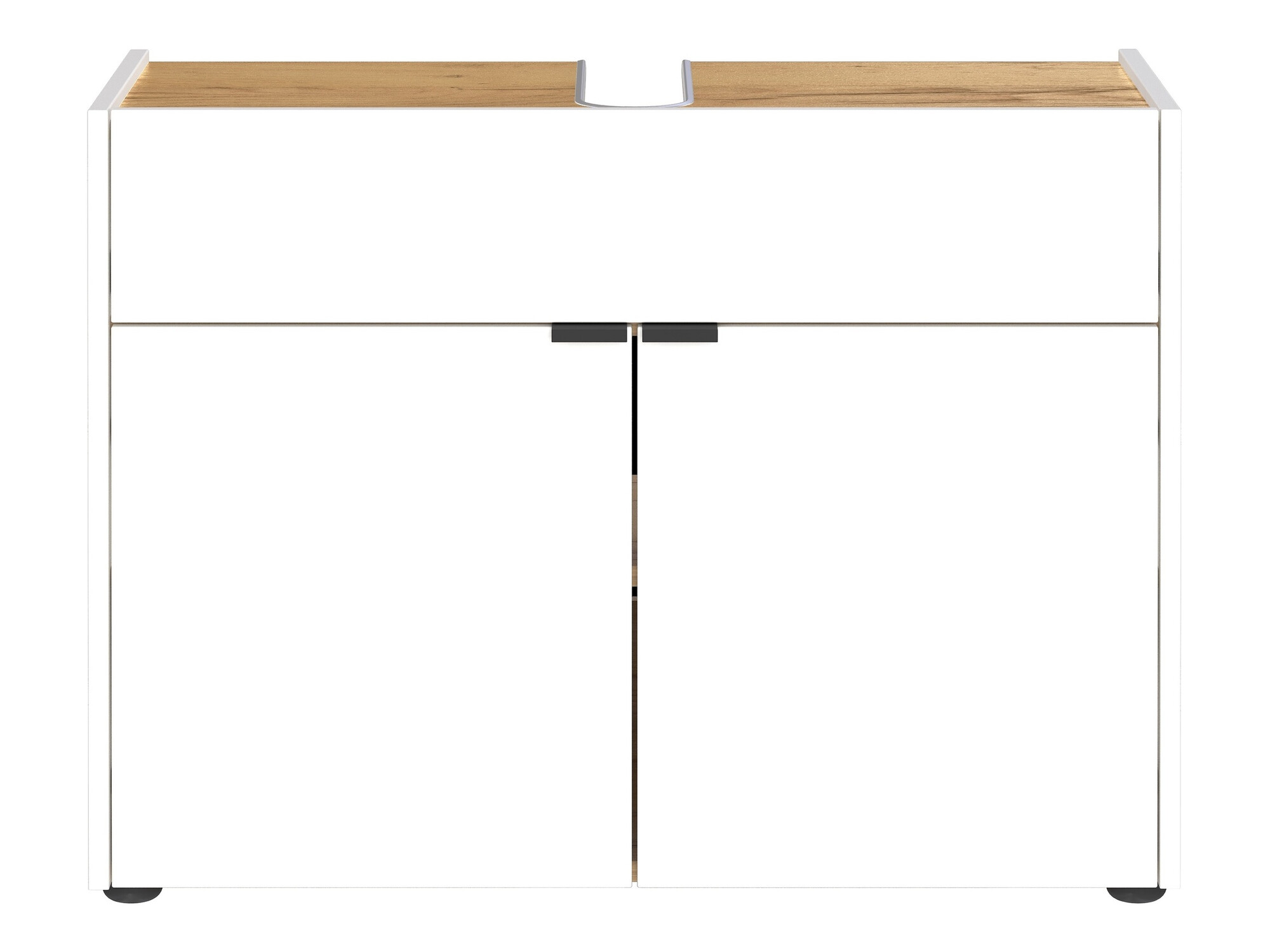 Samostojeći ormarić sa umivaonikom Ventei 100 (Belo + Navarra hrast)