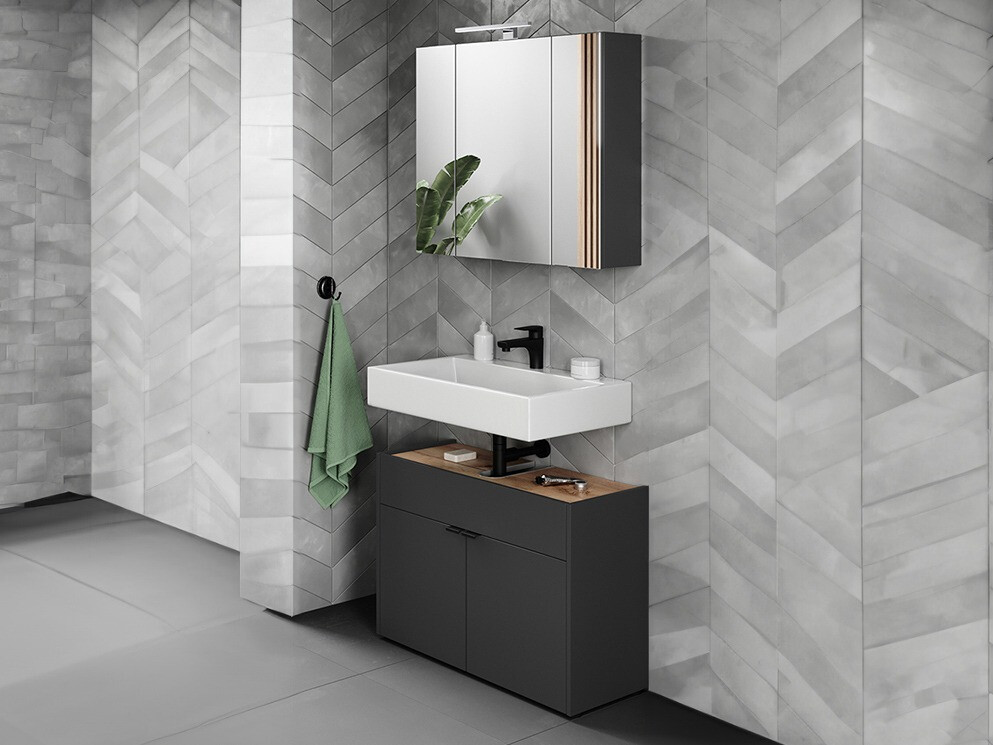 Set za kupatilo Ventei 104 (Grafit + Navarra hrast)