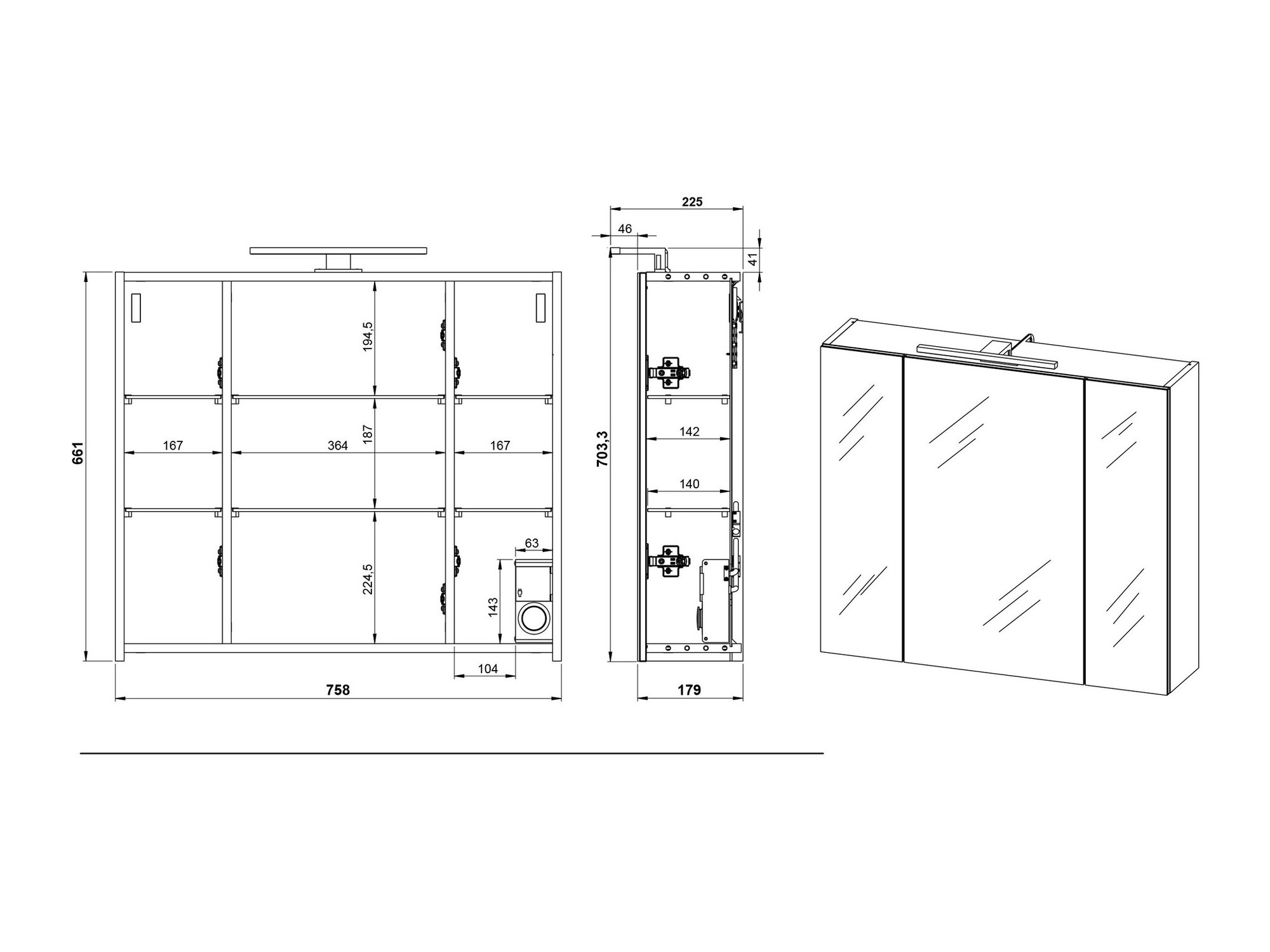 Set za kupatilo Ventei 104 (Grafit + Navarra hrast)