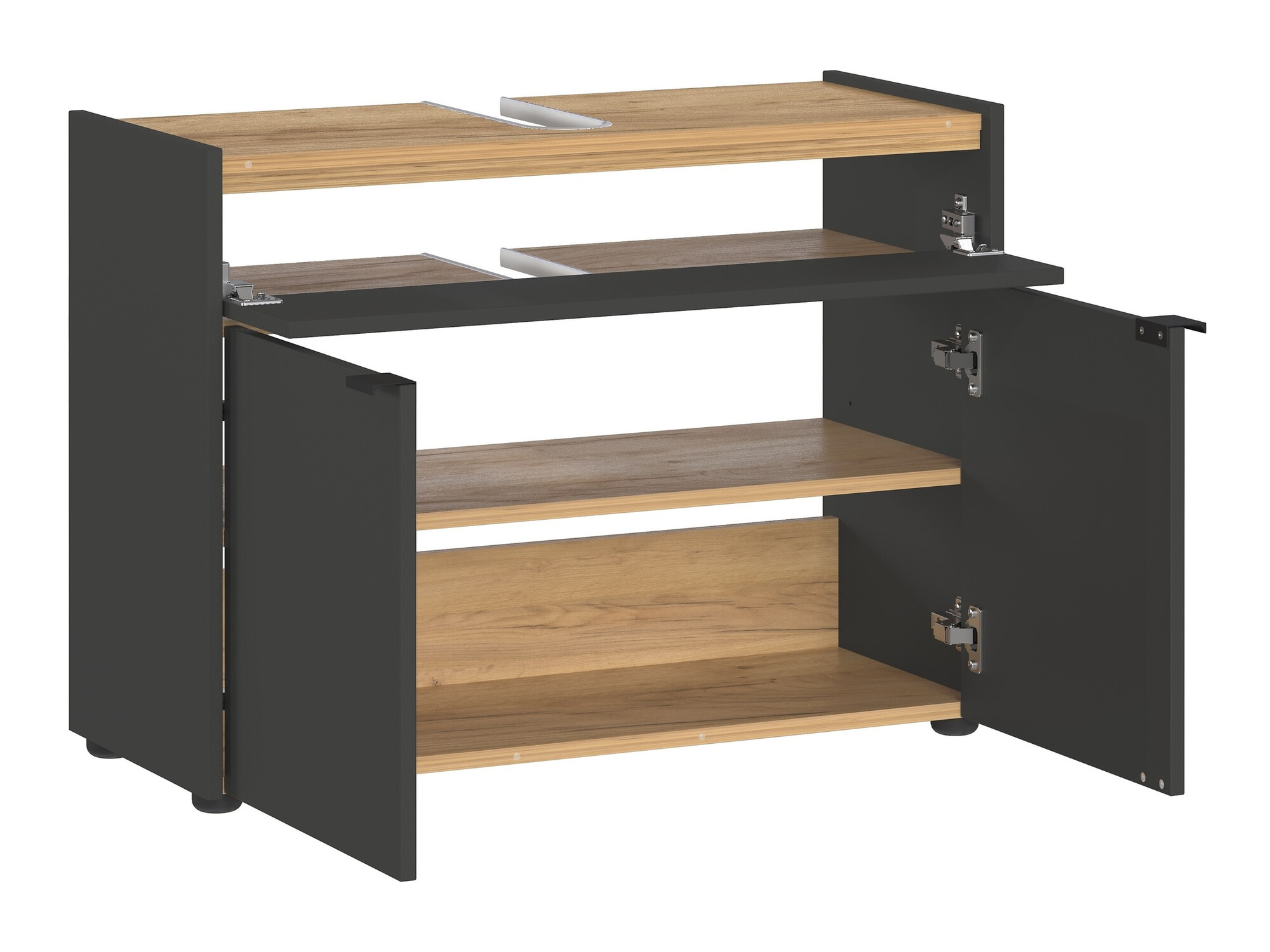 Set za kupatilo Ventei 104 (Graphite + Navarra hrast)