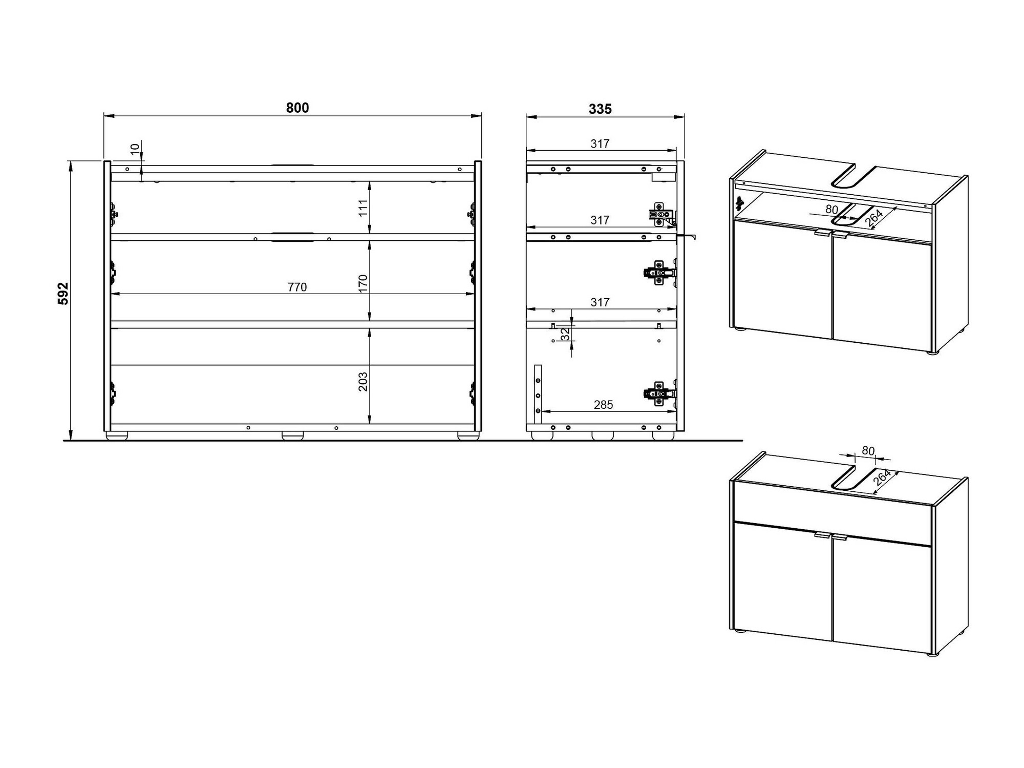 Set za kupatilo Ventei 104 (Graphite + Navarra hrast)