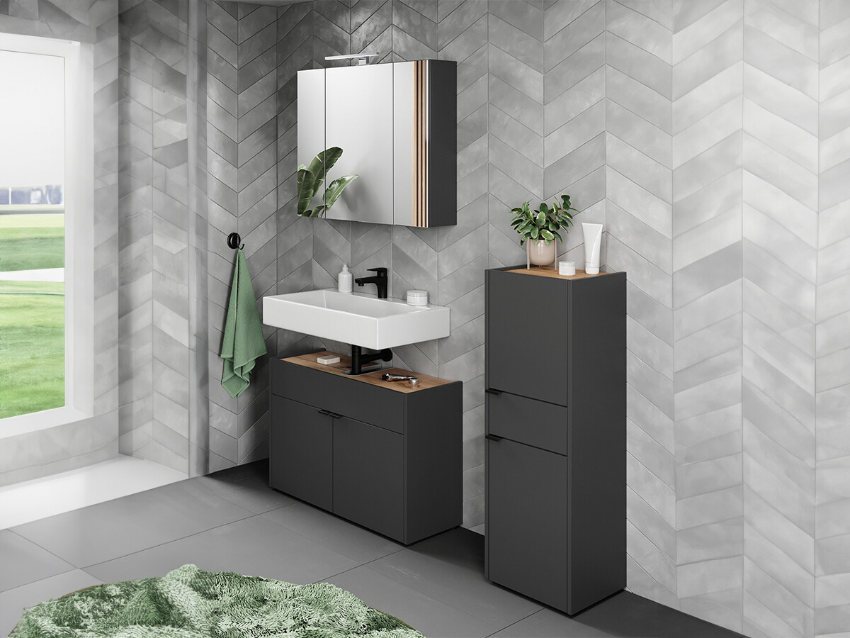 Set za kupatilo Ventei 106 (Graphite + Navarra hrast)