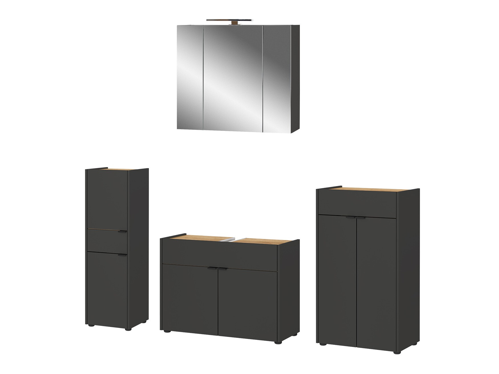 Set za kupatilo Ventei 109 (Graphite + Navarra hrast)