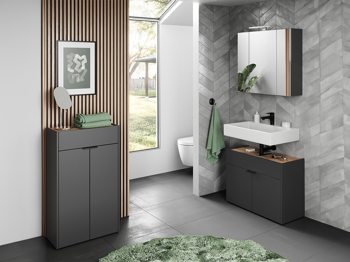 Set za kupatilo Ventei 110 (Graphite + Navarra hrast)