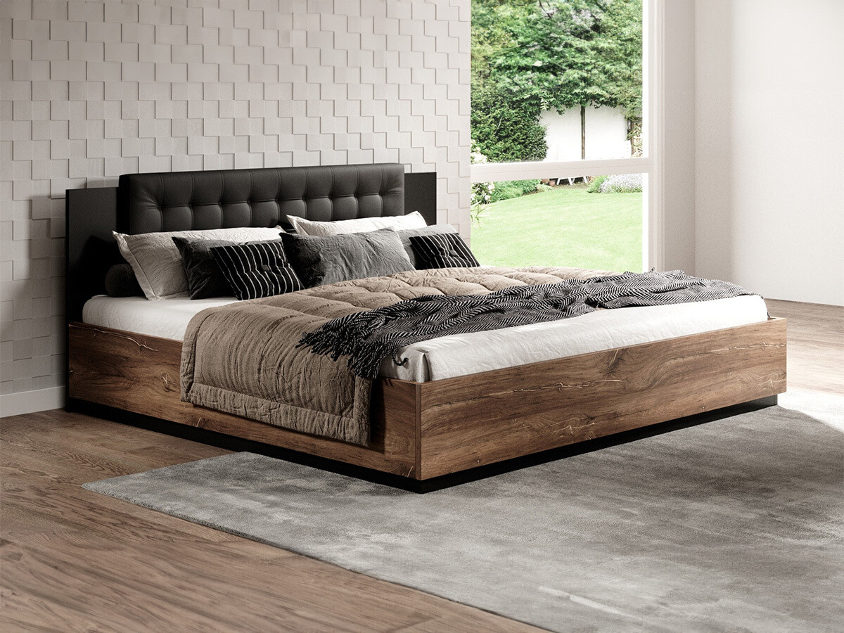 Krevet Felelie 109 (Tamni Flagstaf hrast + Bakar)