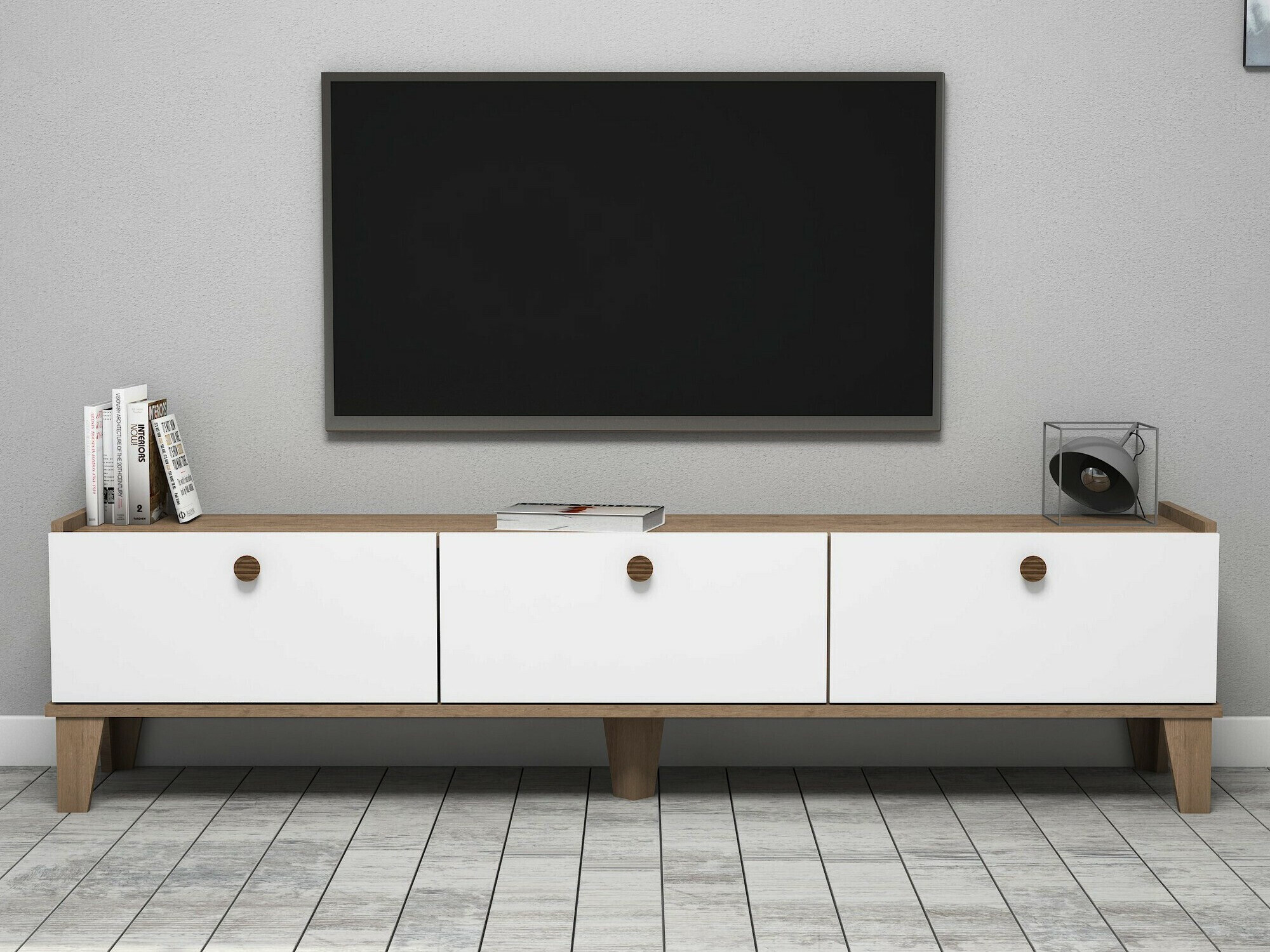 TV komoda Kailua 2029 (Hrast + Belo)