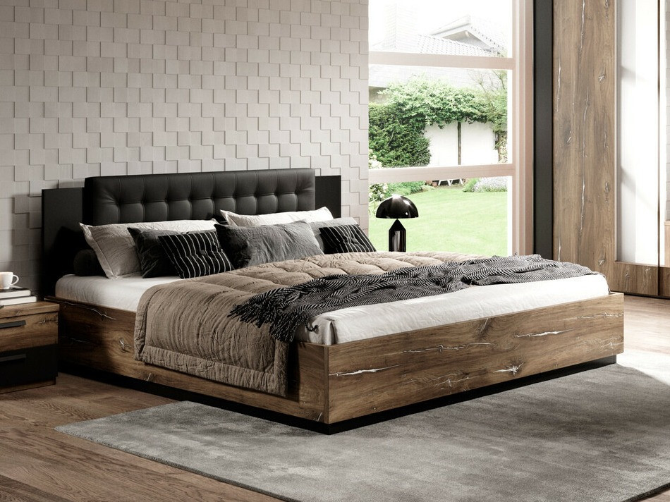 Krevet Felelie 110 (Tamni Flagstaf hrast + Srebrna)