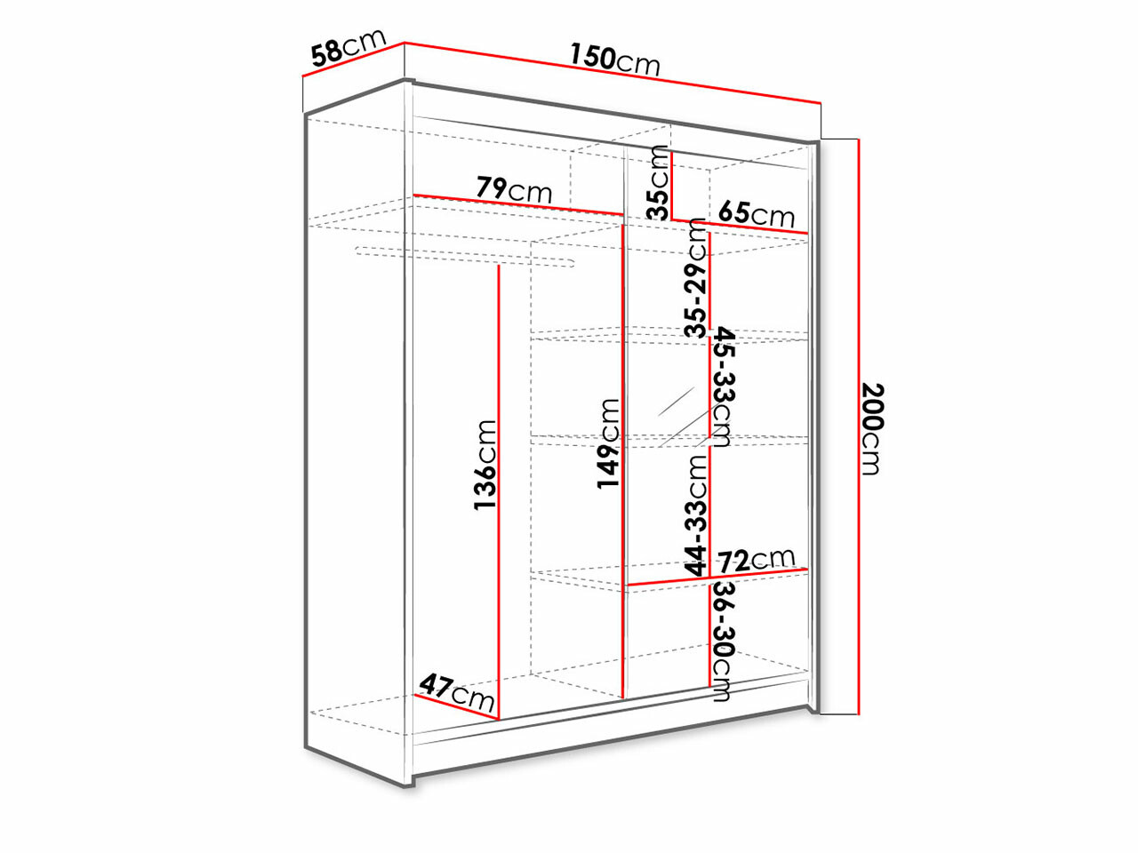 Ormar Closico 140 (Belo + Zanatski hrast)
