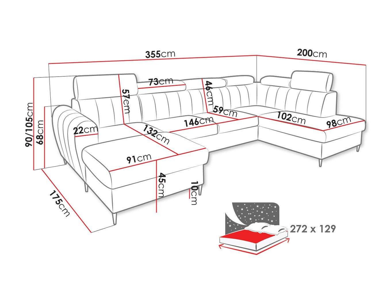 Ugaona sofa Temple 128 (Kronos 19)