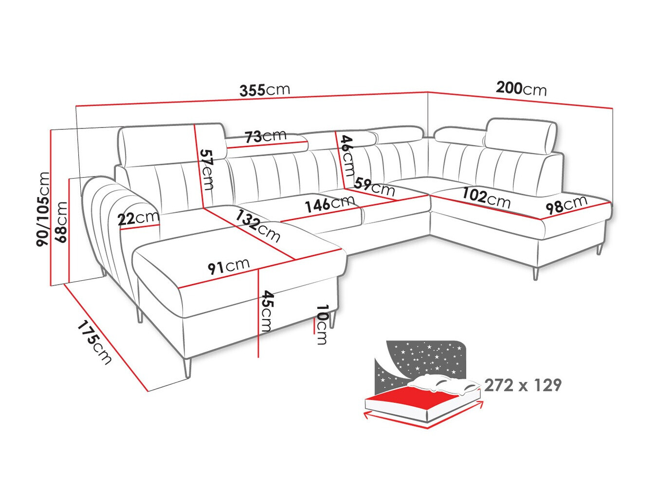 Ugaona sofa Temple 128 (Paros 02)