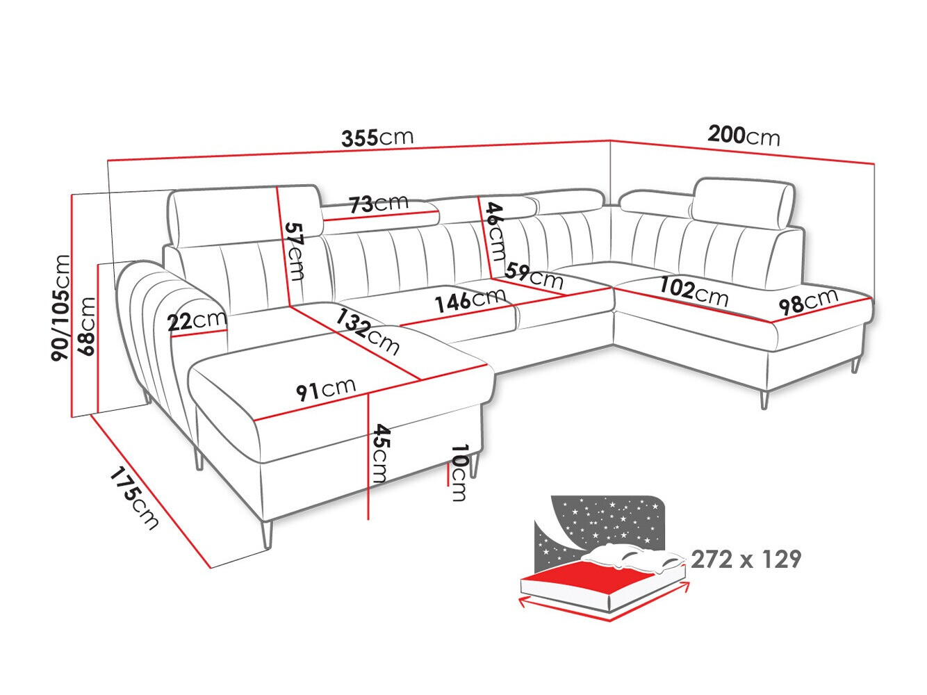 Ugaona sofa Temple 128 (Paros 02)