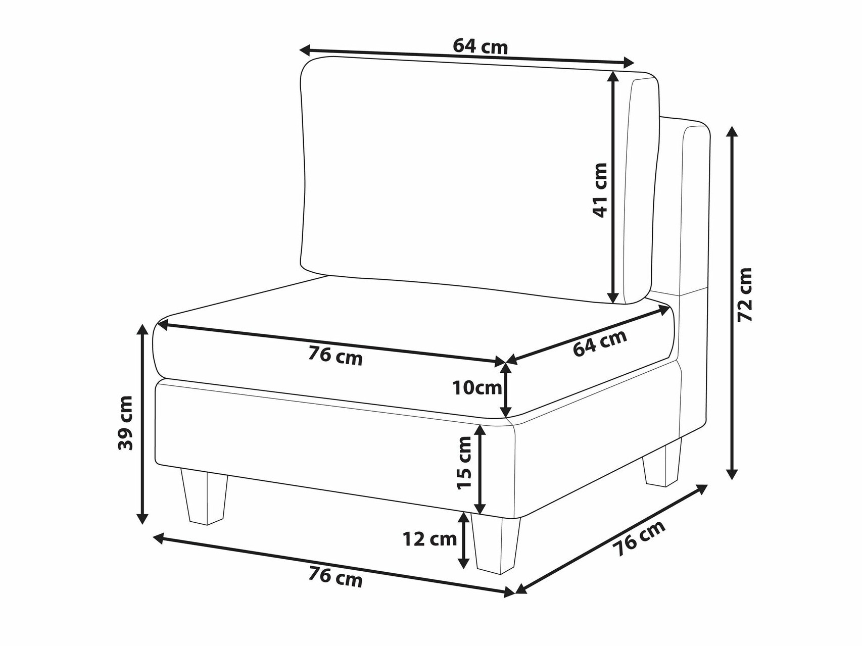Modularna fotelja Elbmeli 101 (Tamnosiva)