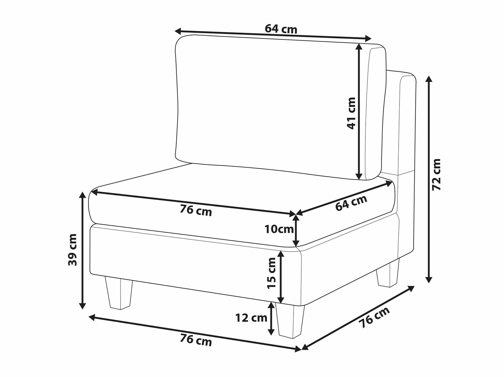 Modularna fotelja Elbmeli 101 (Zelena)