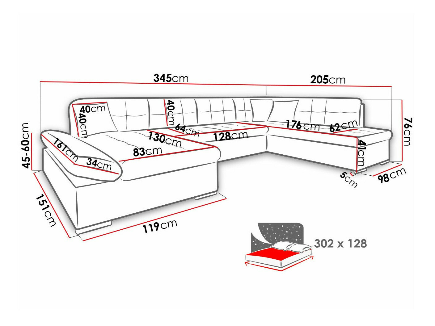 Ugaona sofa Comfivo 150 (Wave 05 + Wave 02)
