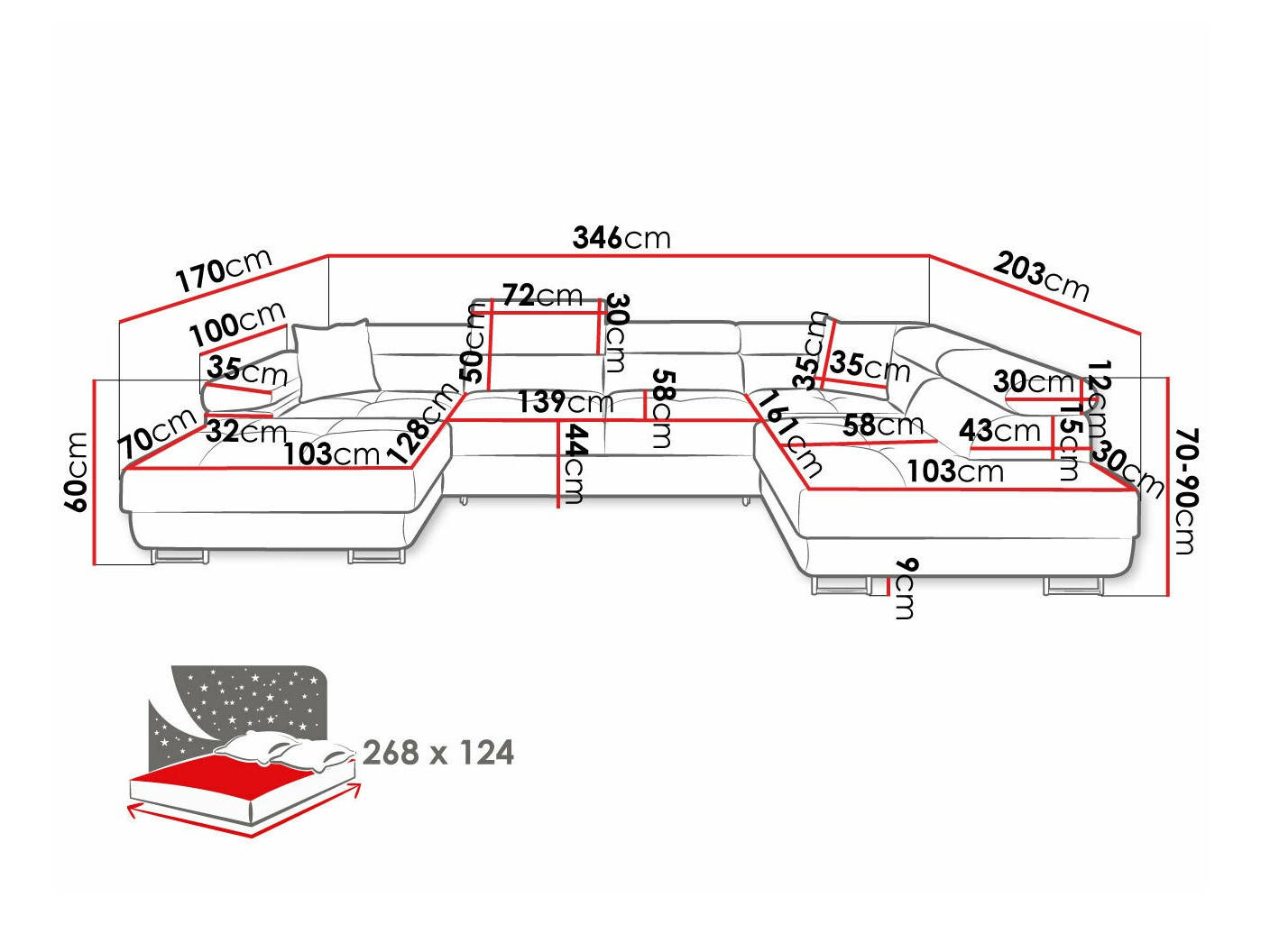 Ugaona sofa Comfivo Eliferu 103 (Lux 05)