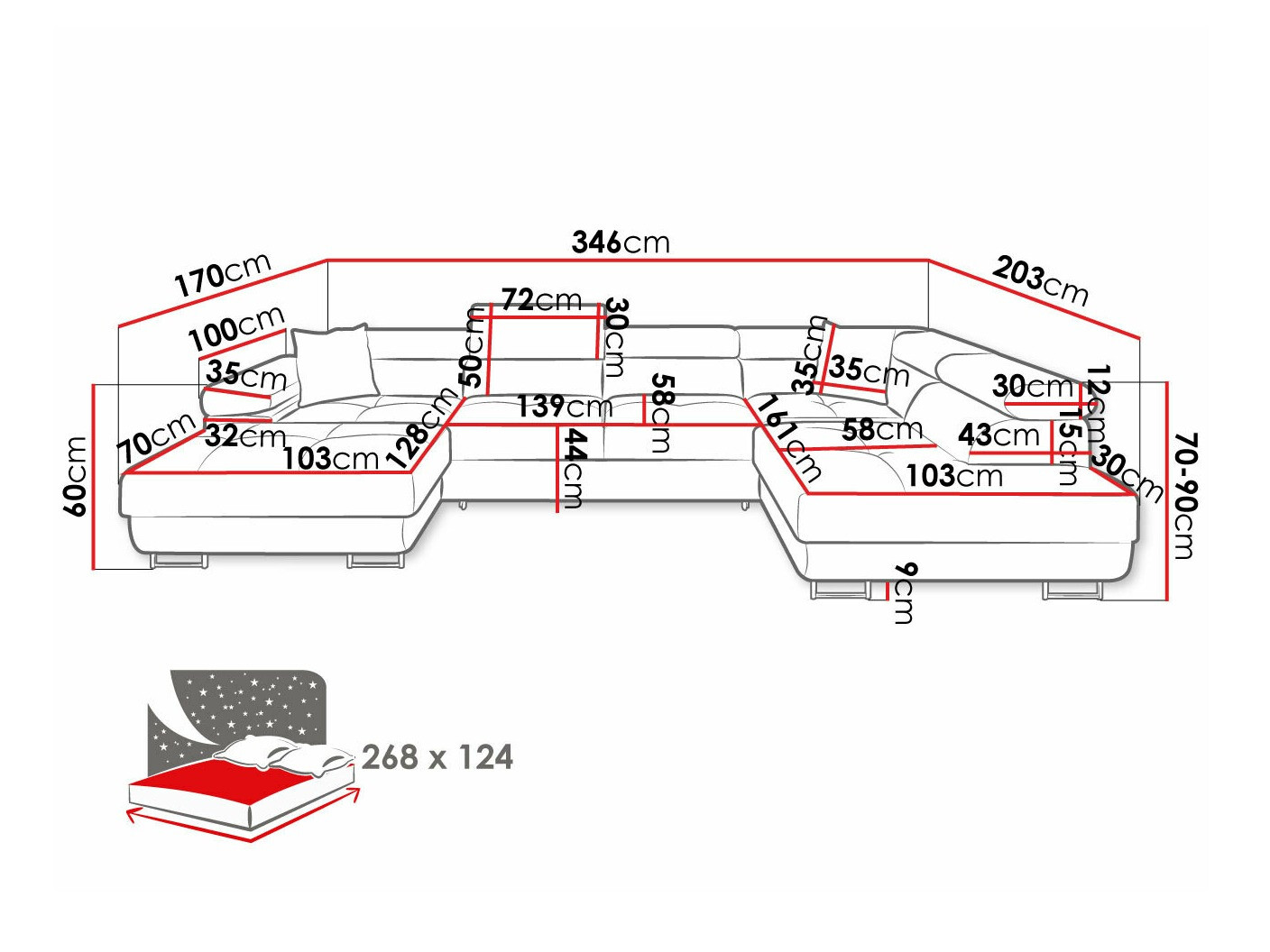 Ugaona sofa Comfivo Eliferu 103 (Manila 02)