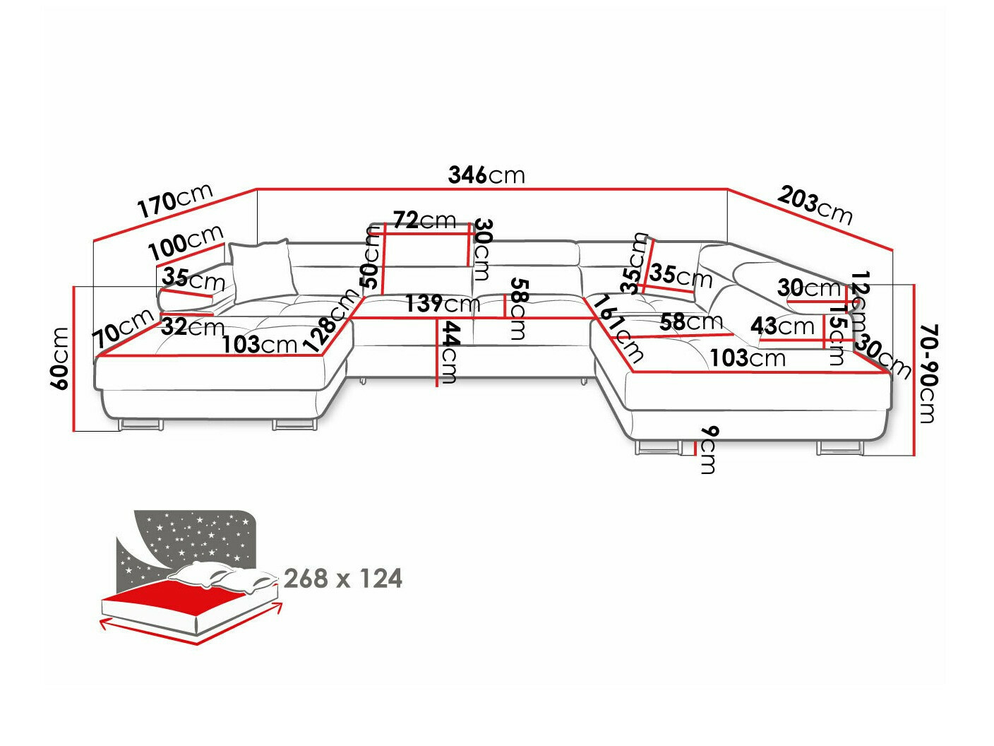 Ugaona sofa Comfivo Eliferu 103 (Manila 18)