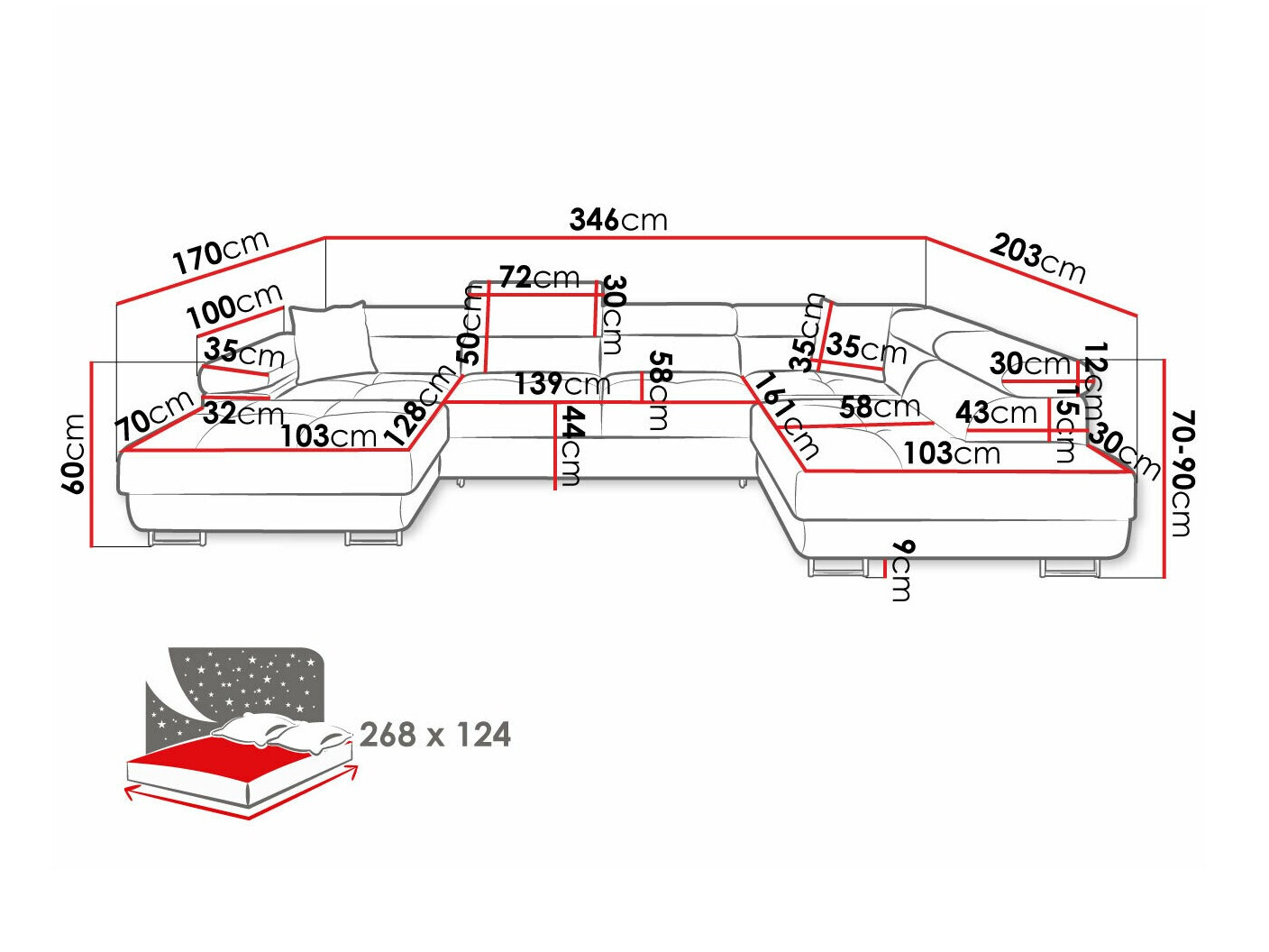 Ugaona sofa Comfivo Eliferu 103 (Manila 35)
