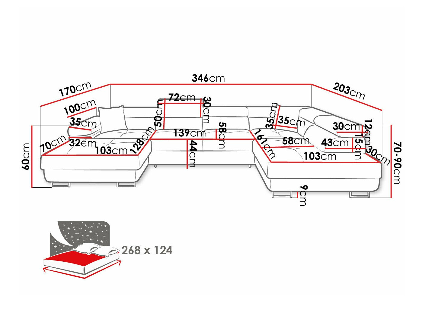 Ugaona sofa Comfivo Eliferu 103 (Poso 05)