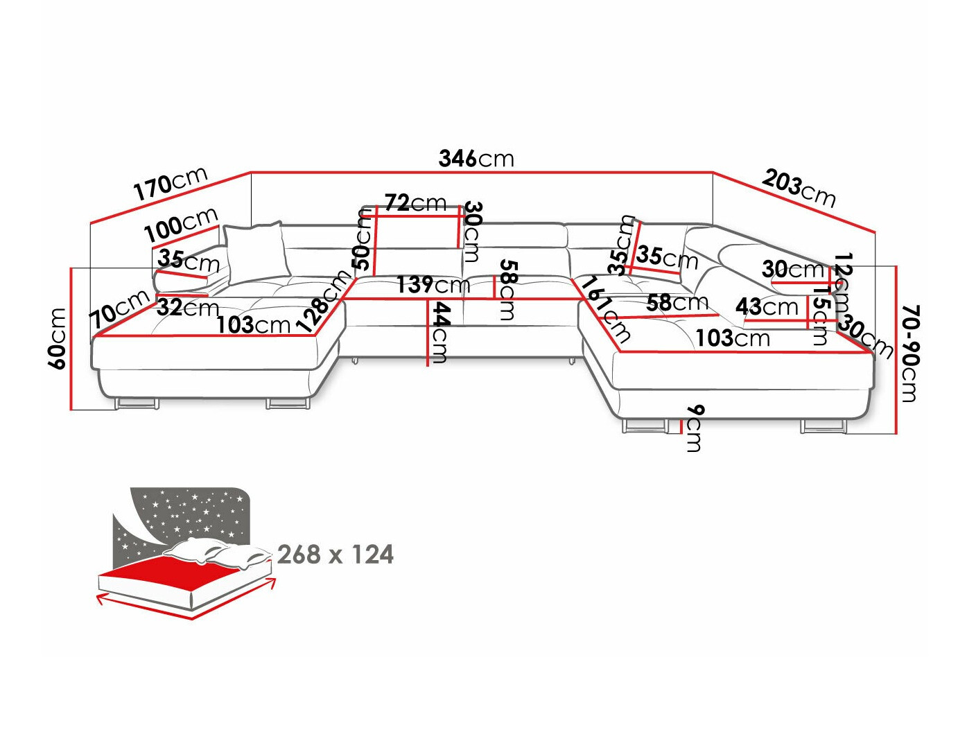 Ugaona sofa Comfivo Eliferu 103 (Poso 39)