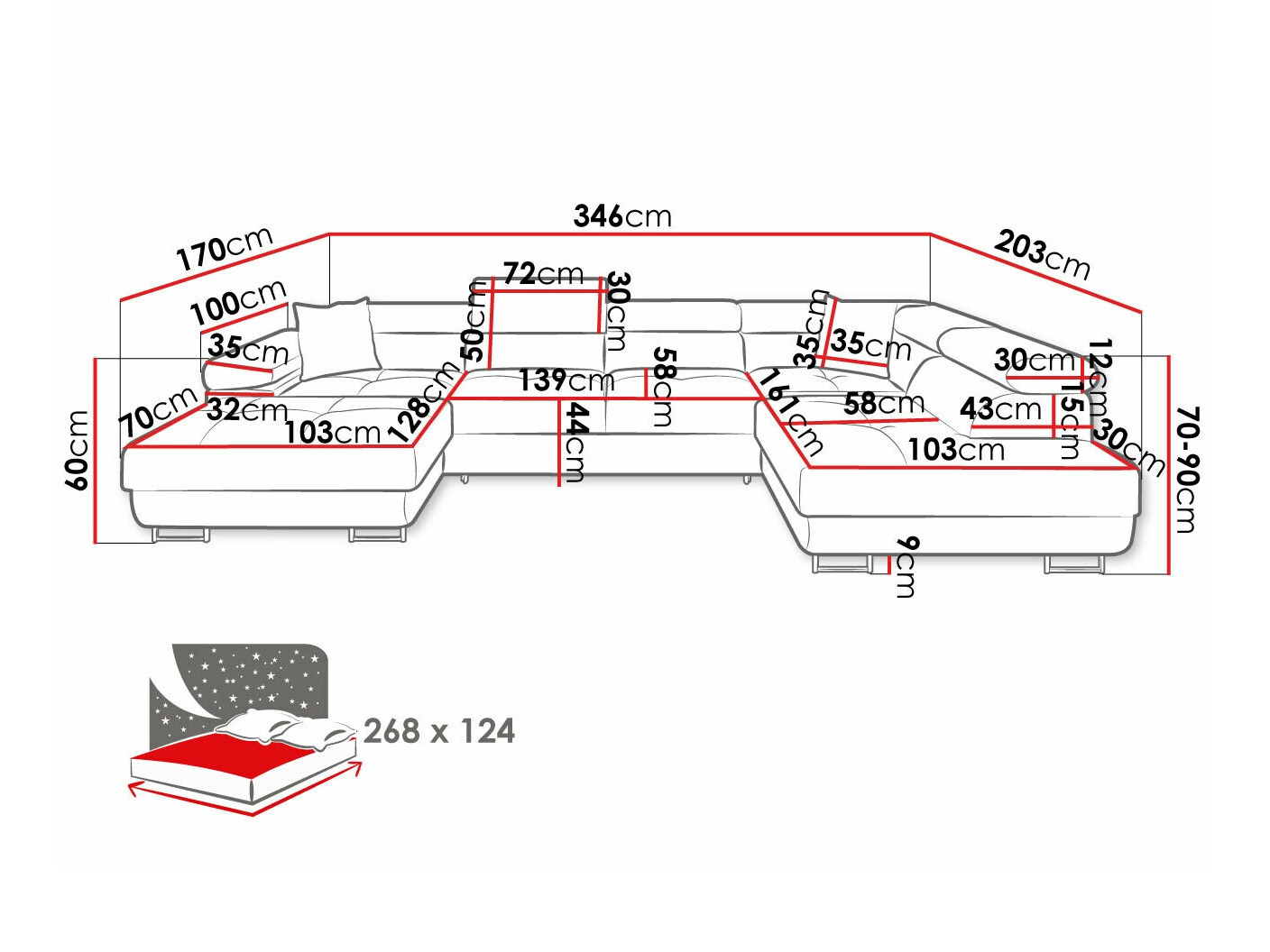 Ugaona sofa Comfivo Eliferu 103 (Poso 39)