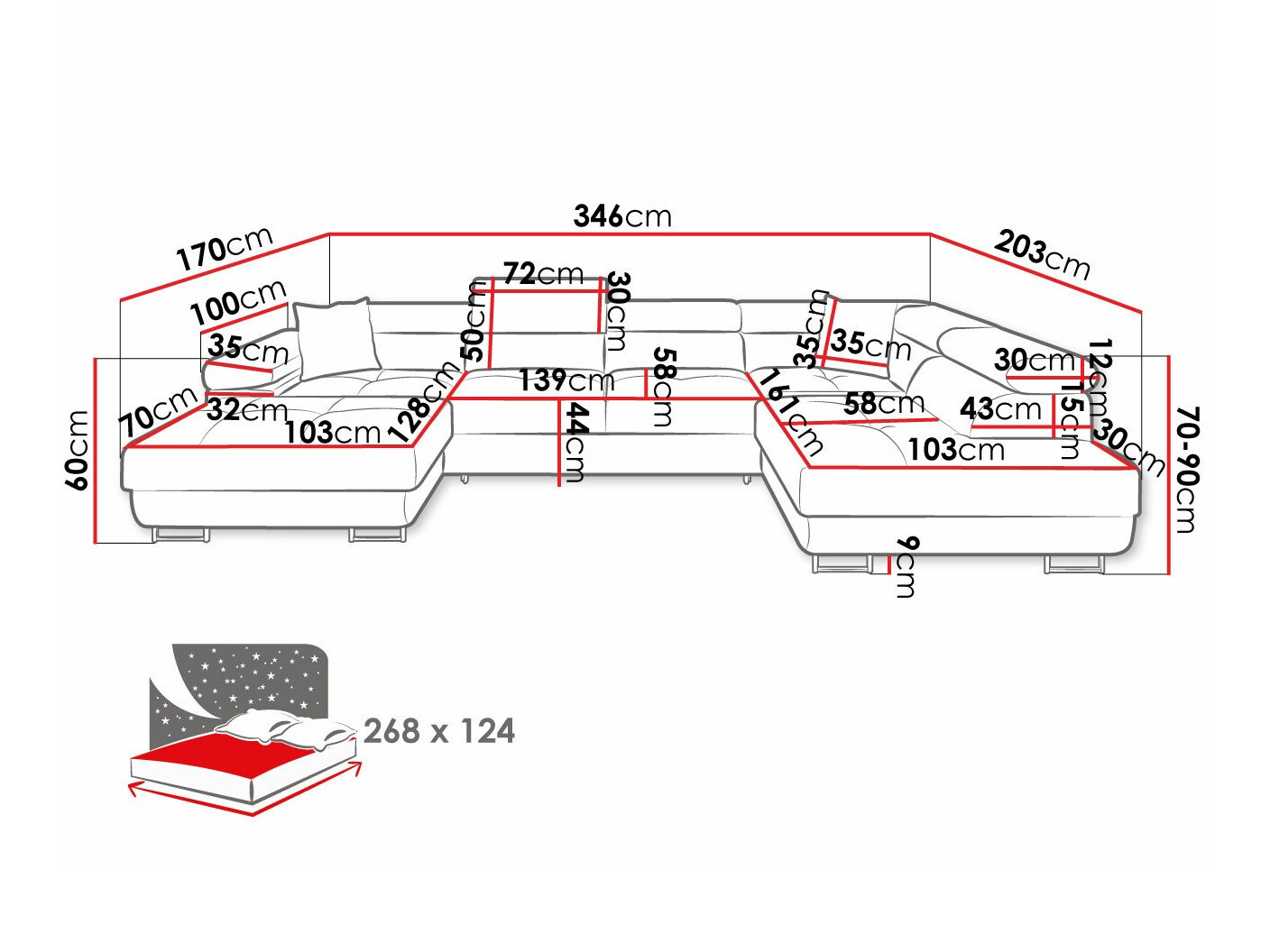 Ugaona sofa Comfivo Eliferu 103 (Poso 47)