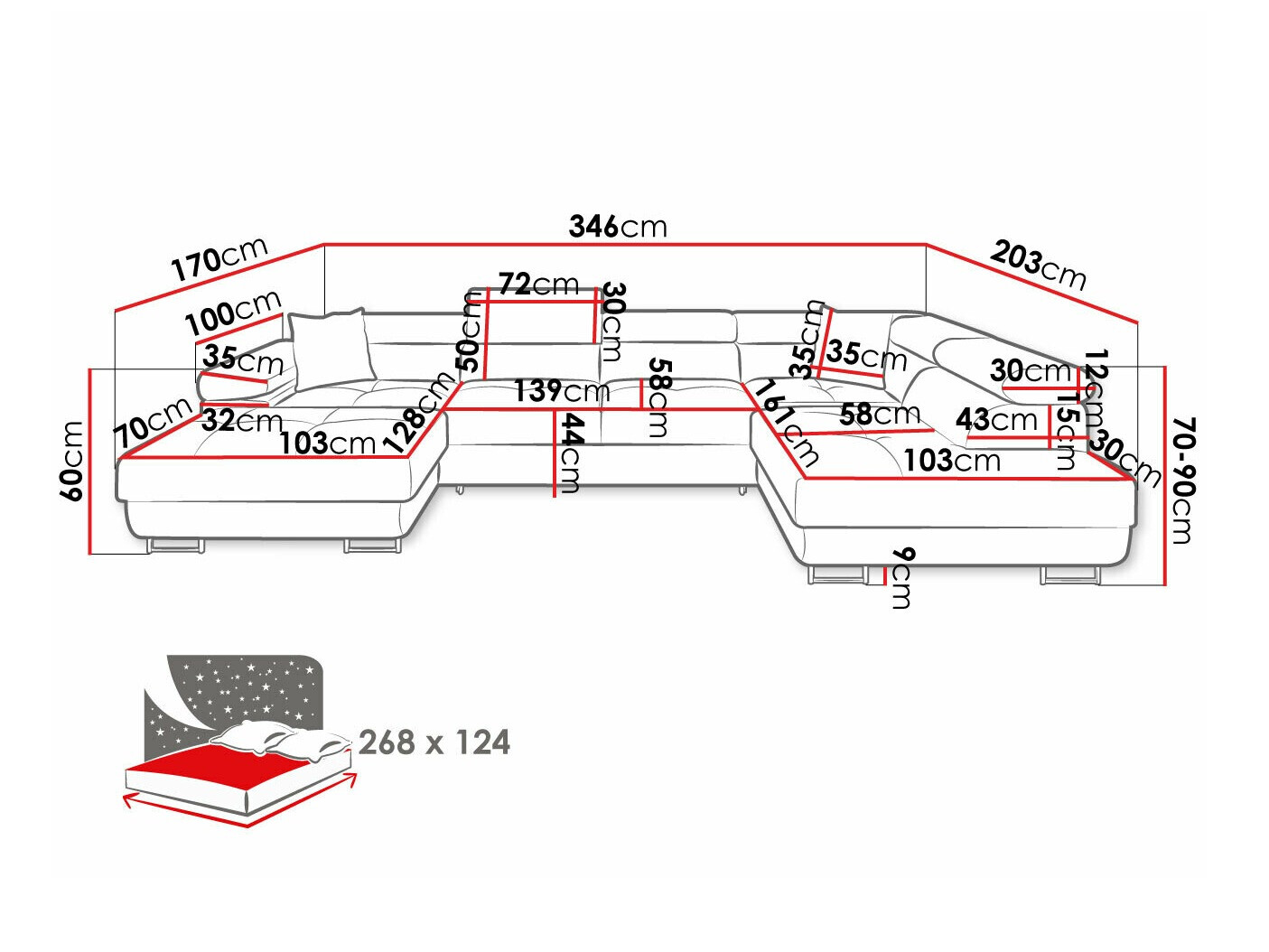 Ugaona sofa Comfivo Eliferu 103 (Soft 011 + Lux 06)