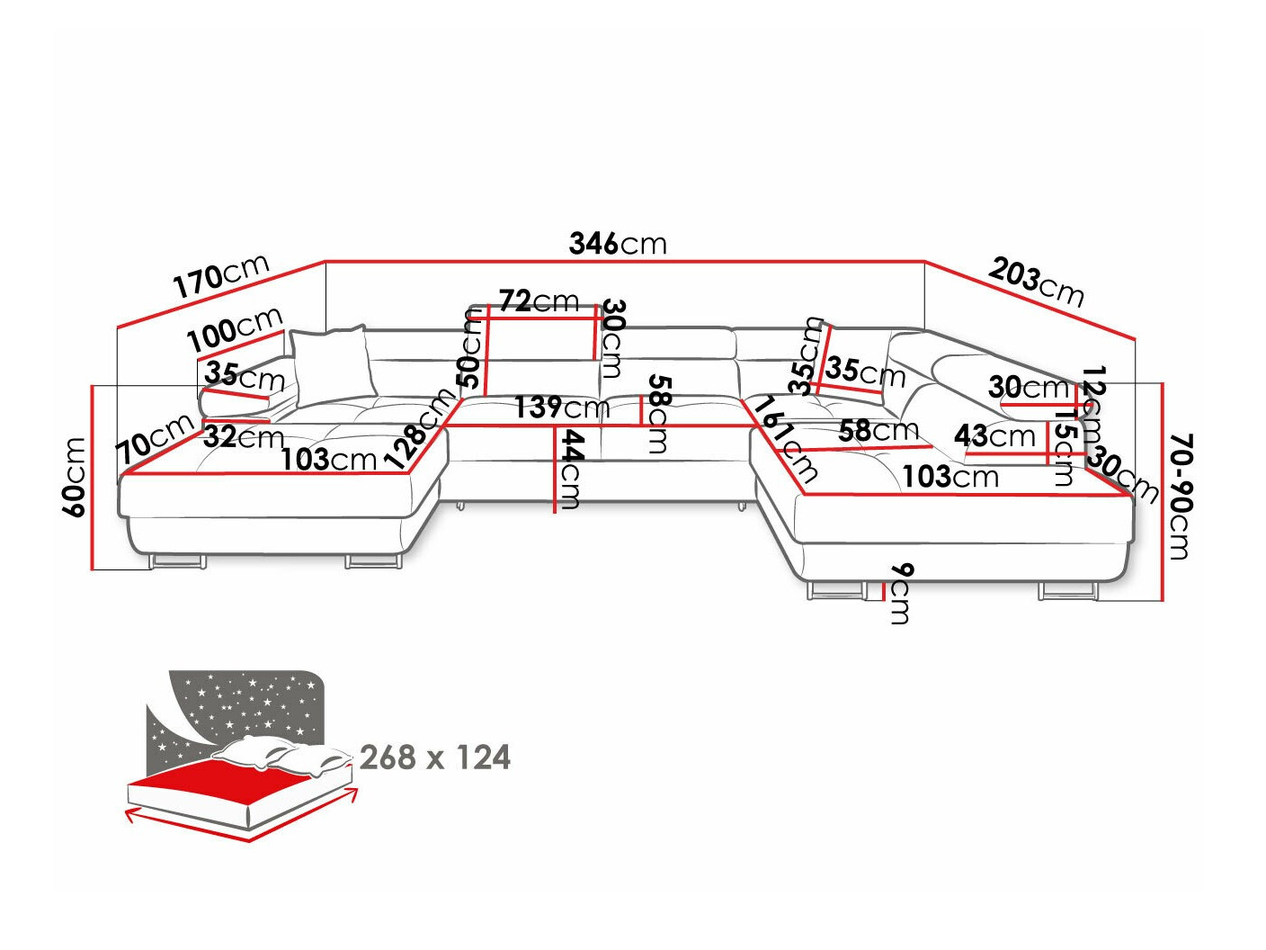 Ugaona sofa Comfivo Eliferu 103 (Soft 011 + Lux 06)