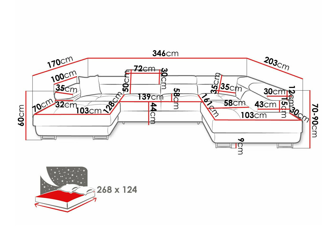 Ugaona sofa Comfivo Eliferu 103 (Soft 017 + Lux 05)