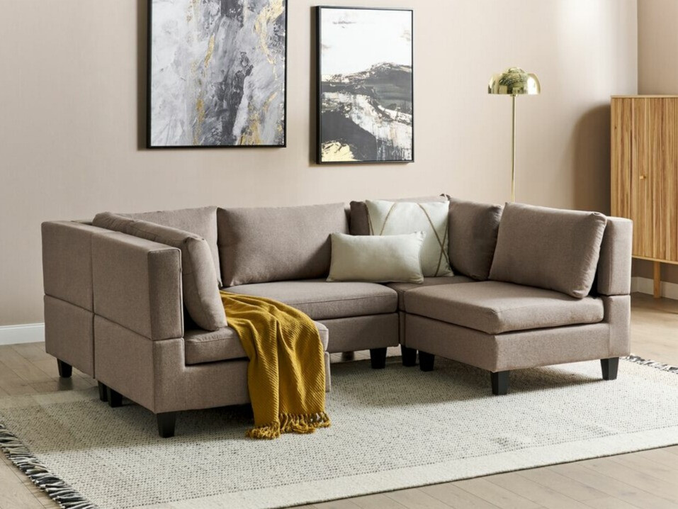 Modularna ugaona garnitura Elbmeli 104 (Smeđa)