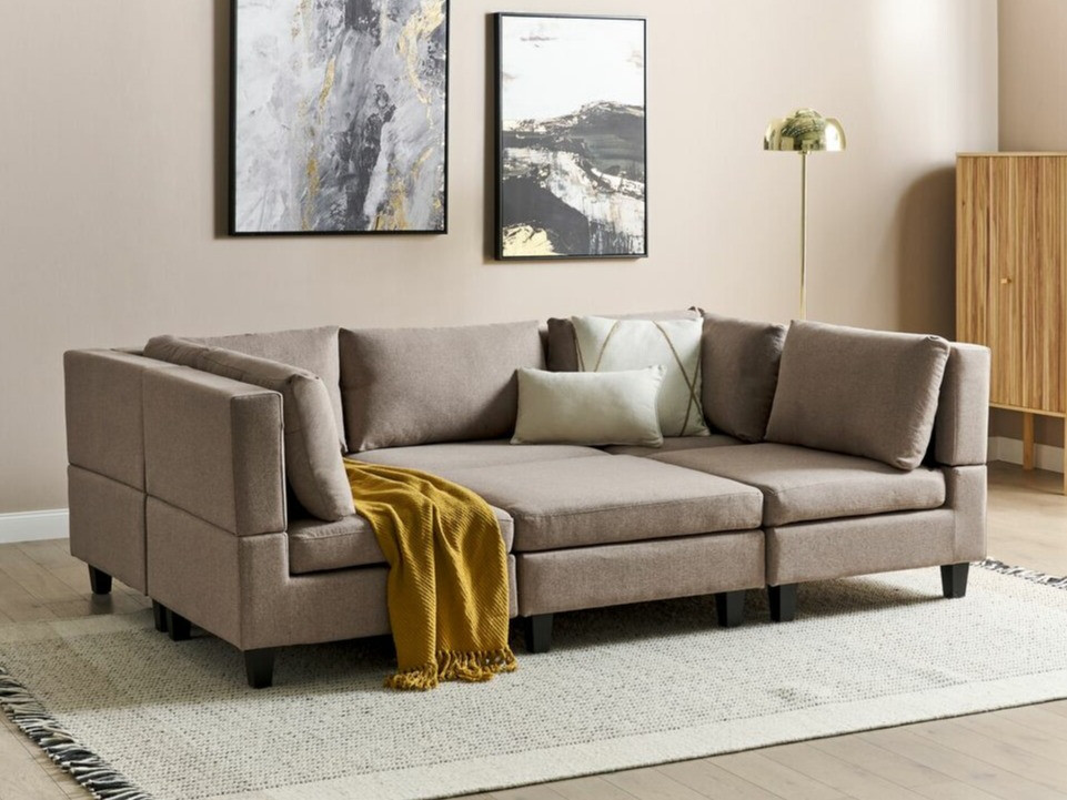 Modularna ugaona garnitura Elbmeli 104 (Smeđa)