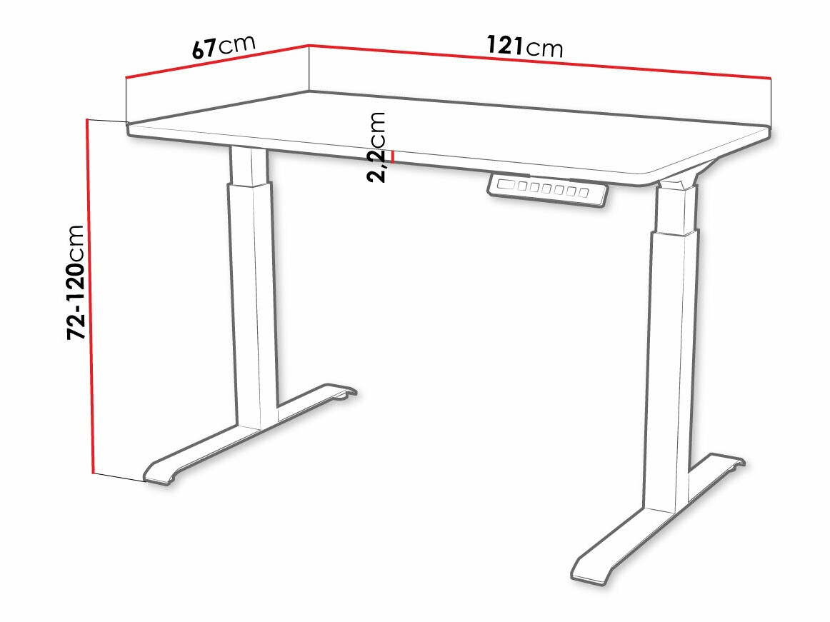 Sto sa podesivom visinom Charlotte 194 (Belo + Crno)