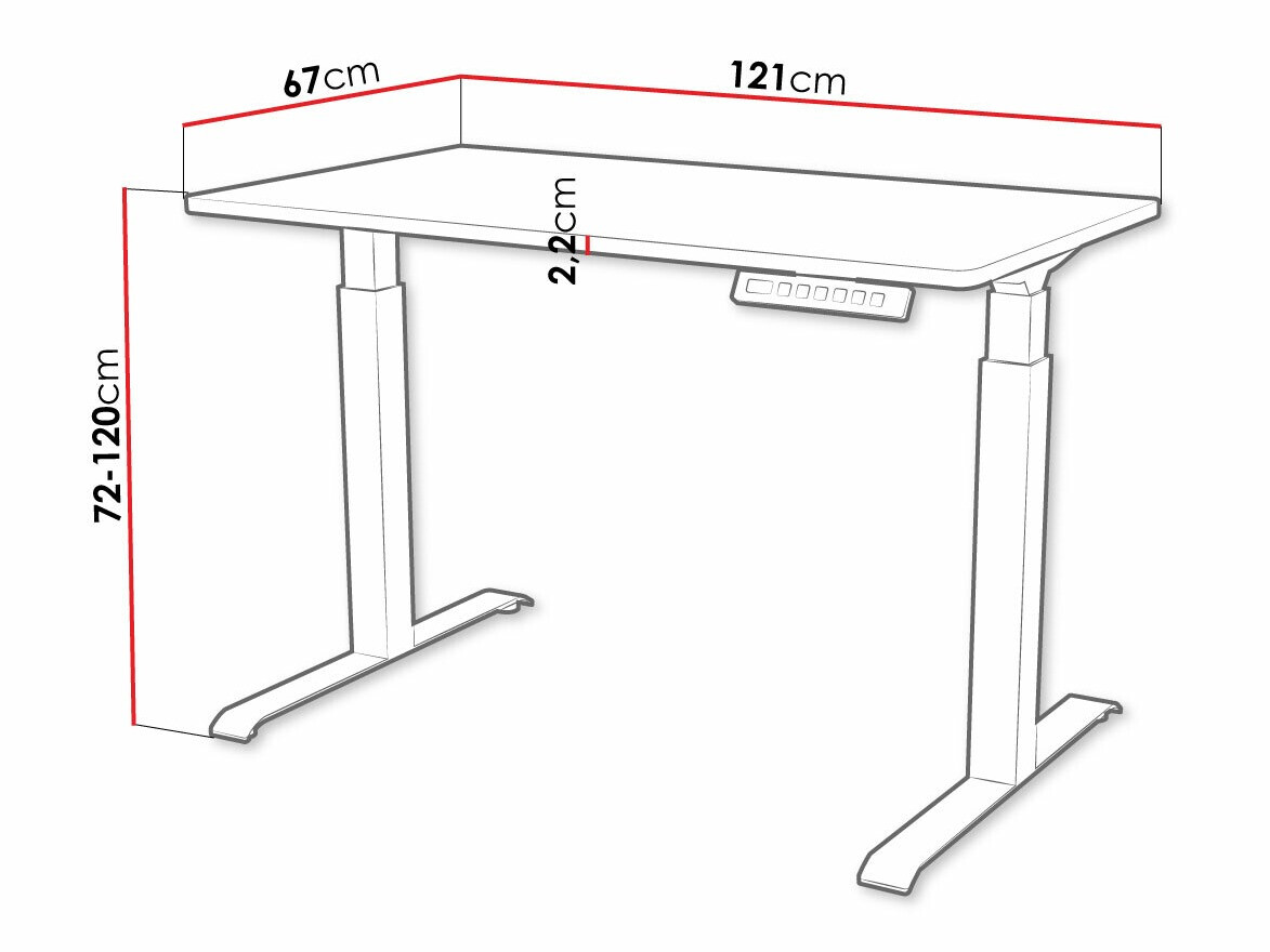 Sto sa podesivom visinom Charlotte 194 (Crno)