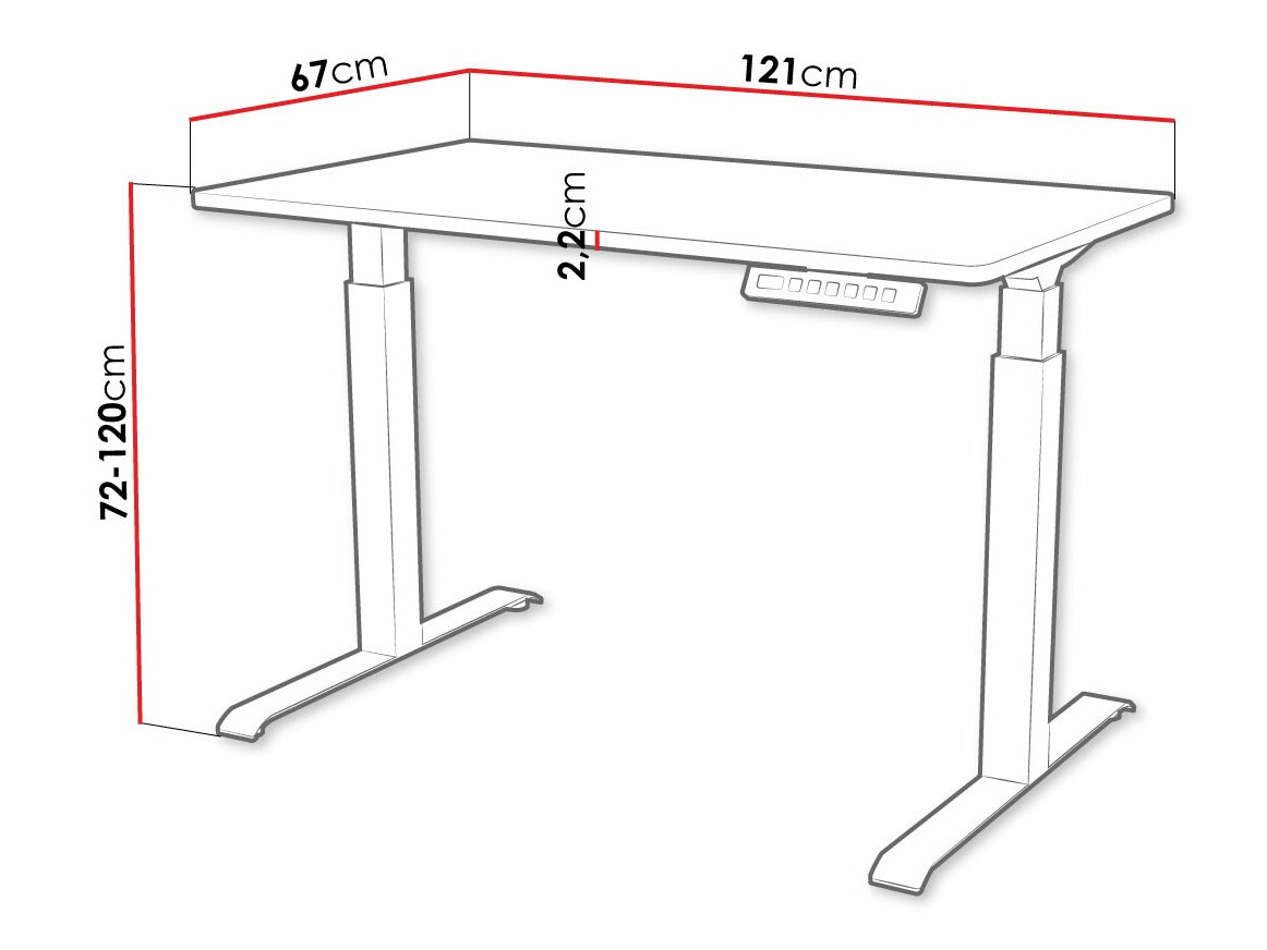 Sto sa podesivom visinom Charlotte 194 (Вотан храст + Crno)