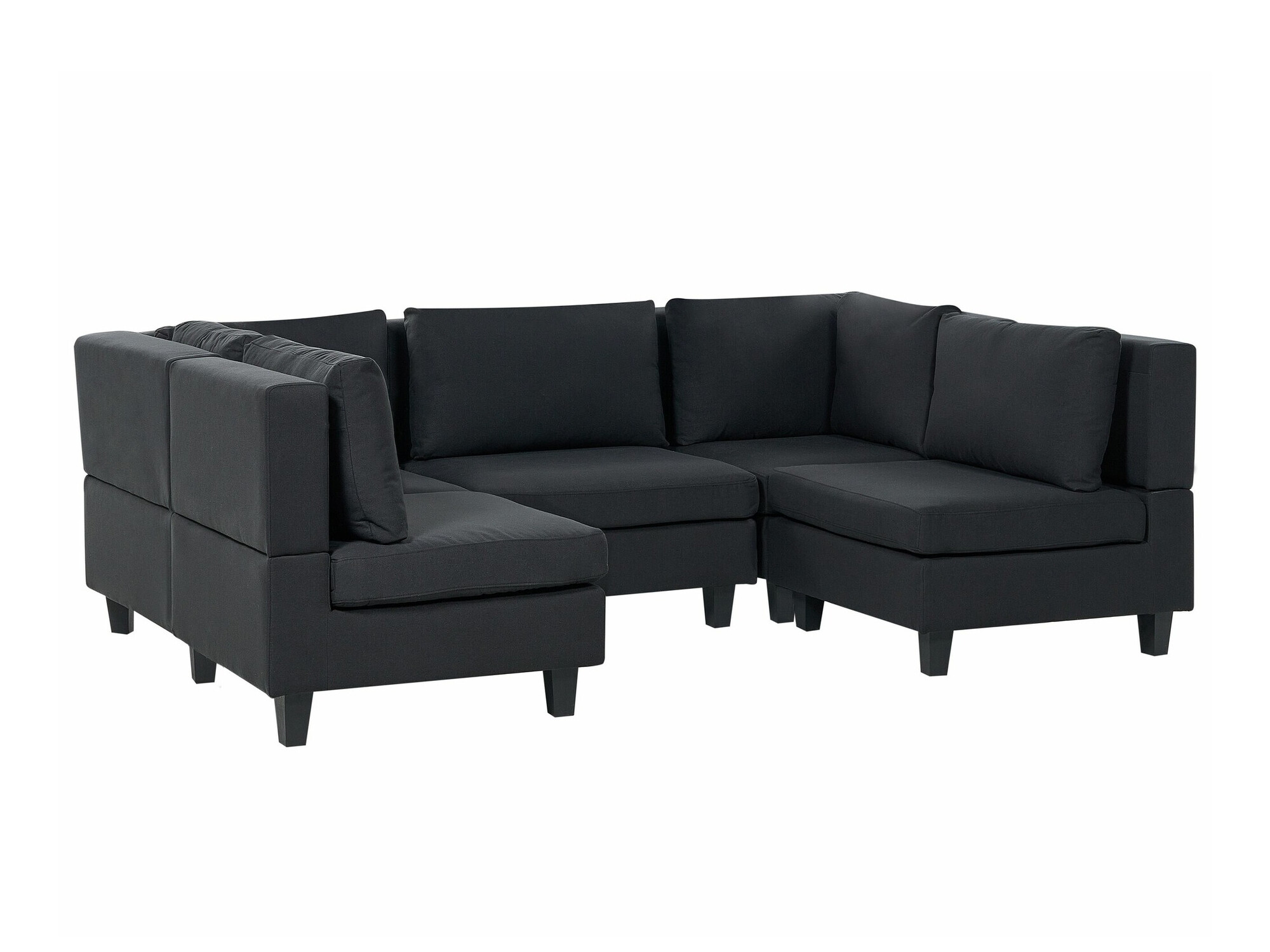 Modularna ugaona garnitura Elbmeli 104 (Crno)