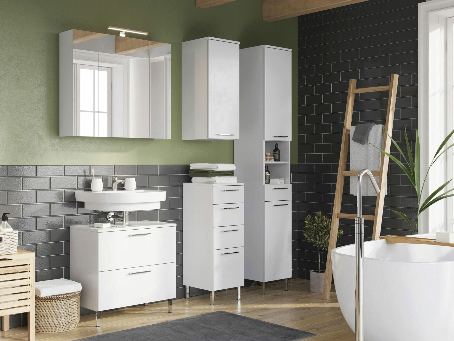 Ormarić za kupatilo sa ogledalom Temeli 101 (Belo)