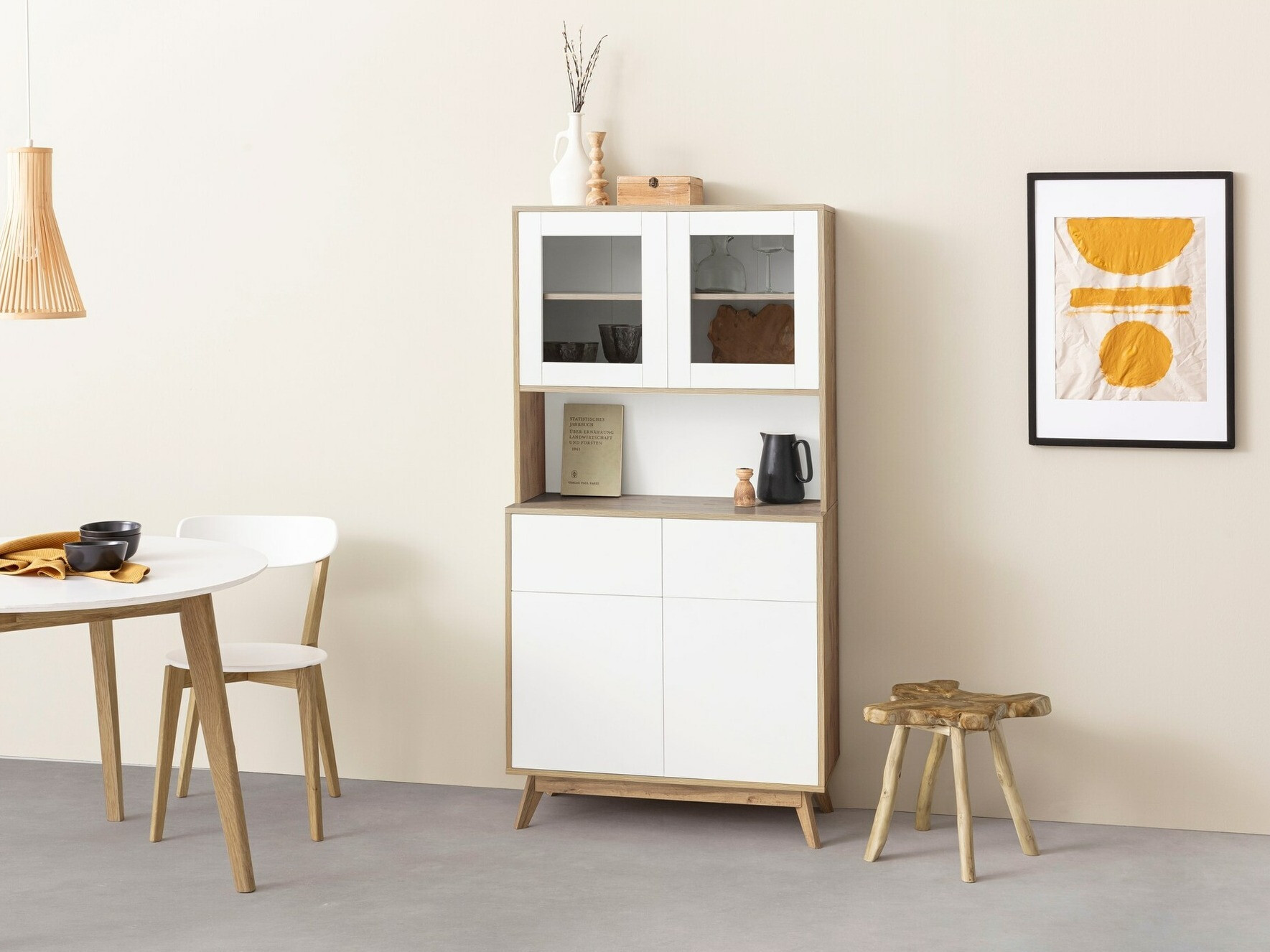 Polica Denton 890 (Belo + Hrast)