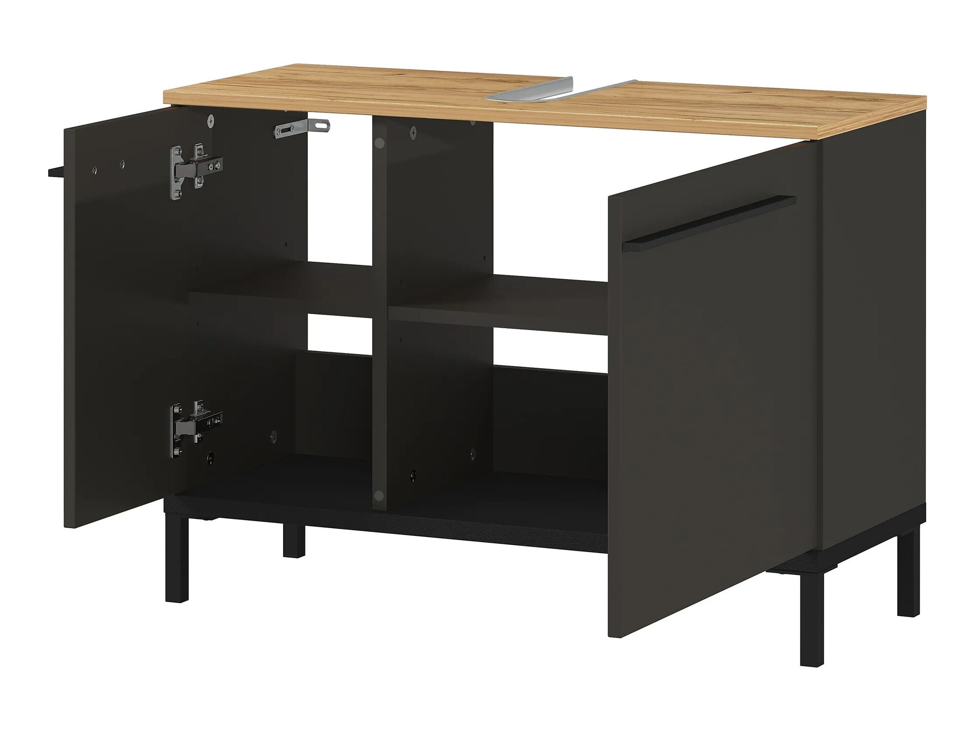 Set za kupatilo Ruvlevu 105 (Grafit + Navarra hrast)