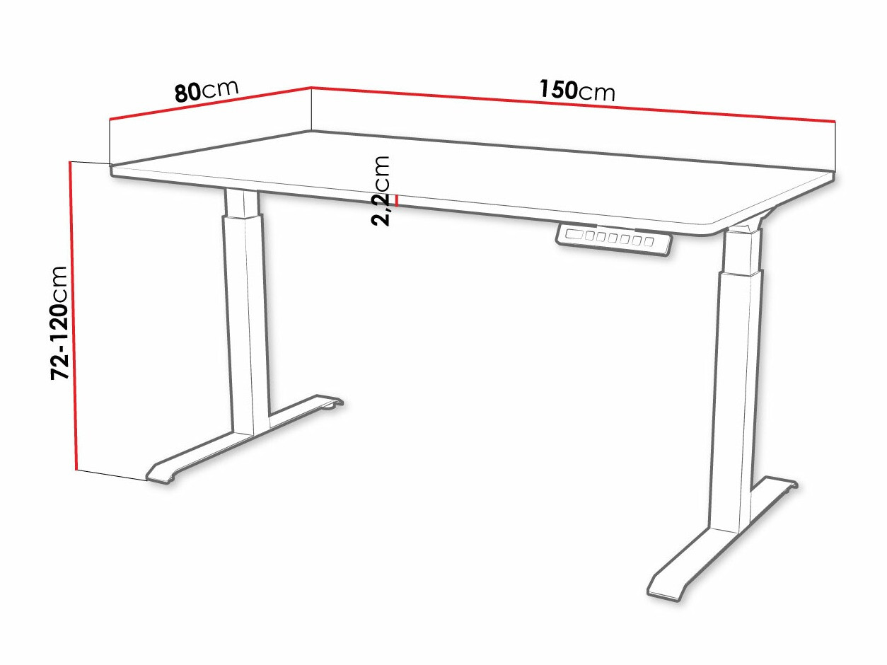 Sto sa podesivom visinom Charlotte 195 (Belo + Crno)