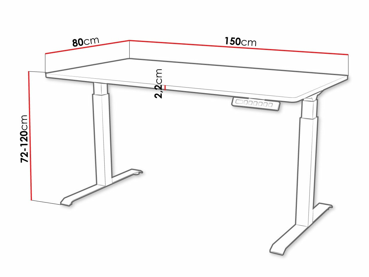 Sto sa podesivom visinom Charlotte 195 (Crno)