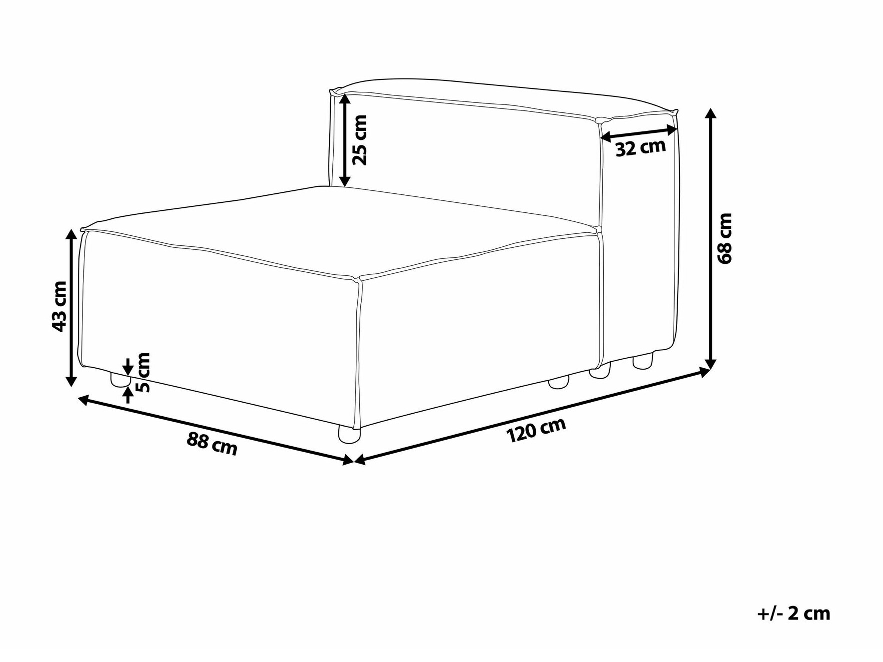 Modularna fotelja Enofloi 101 (Bež)