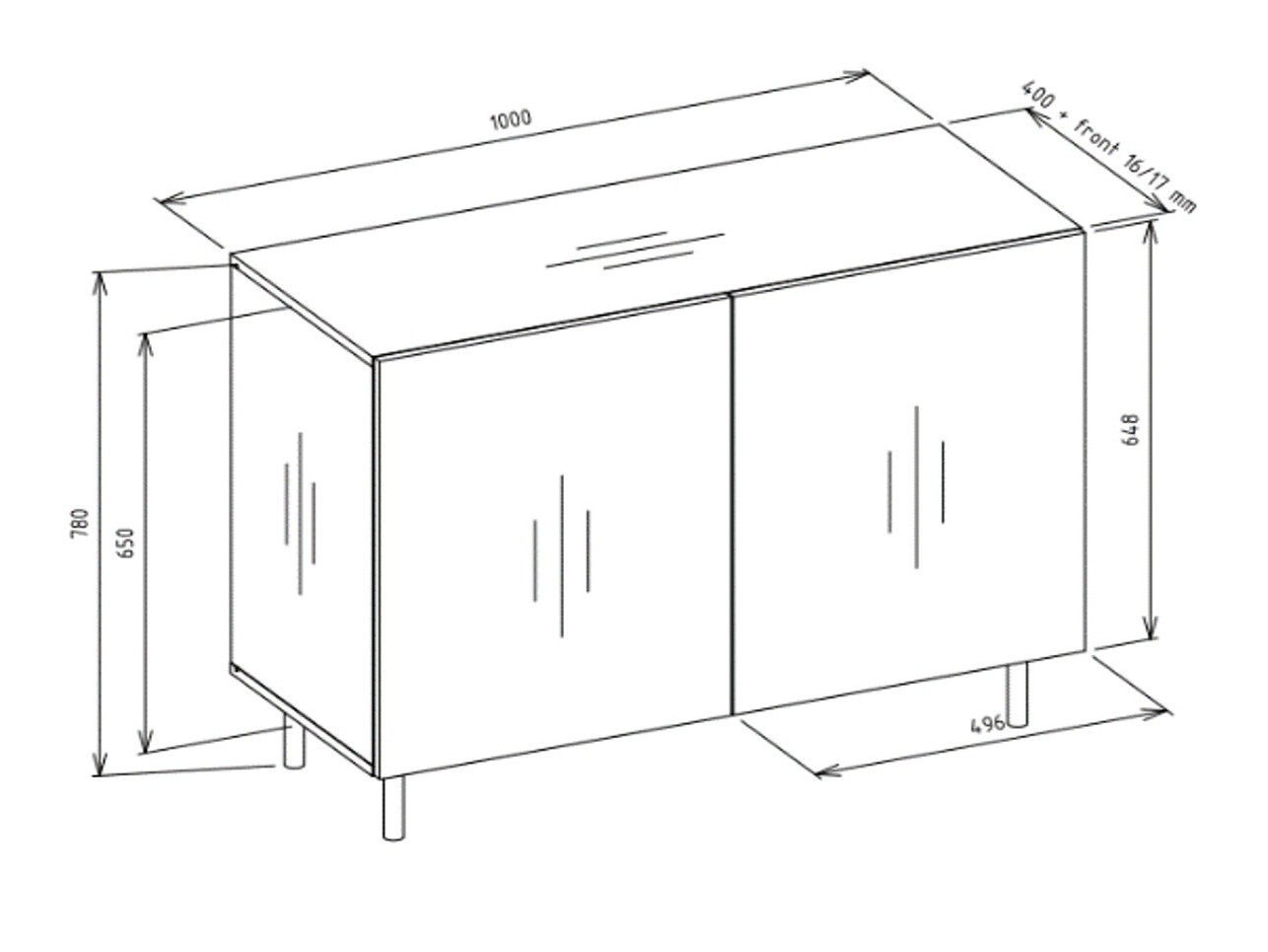 Ormarić Romseru 100 (Plava + Zanatski hrast)