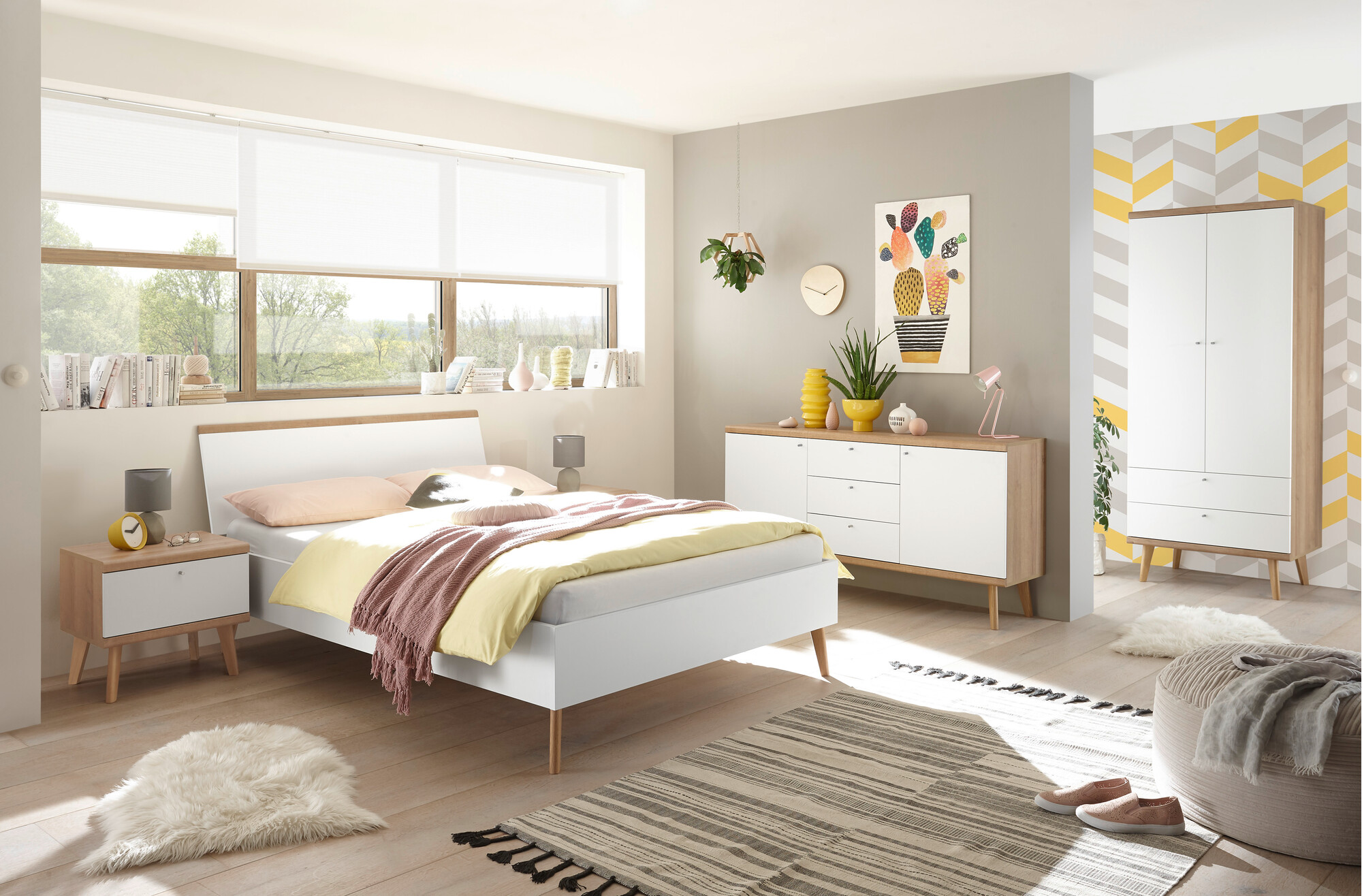 Krevet Elbfiou 119 (Riviera hrast + Belo)