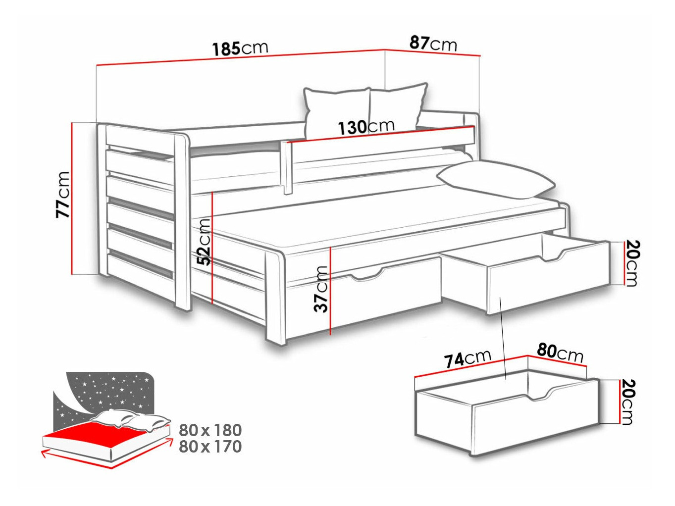 Krevet Henderson 127 (Belo)