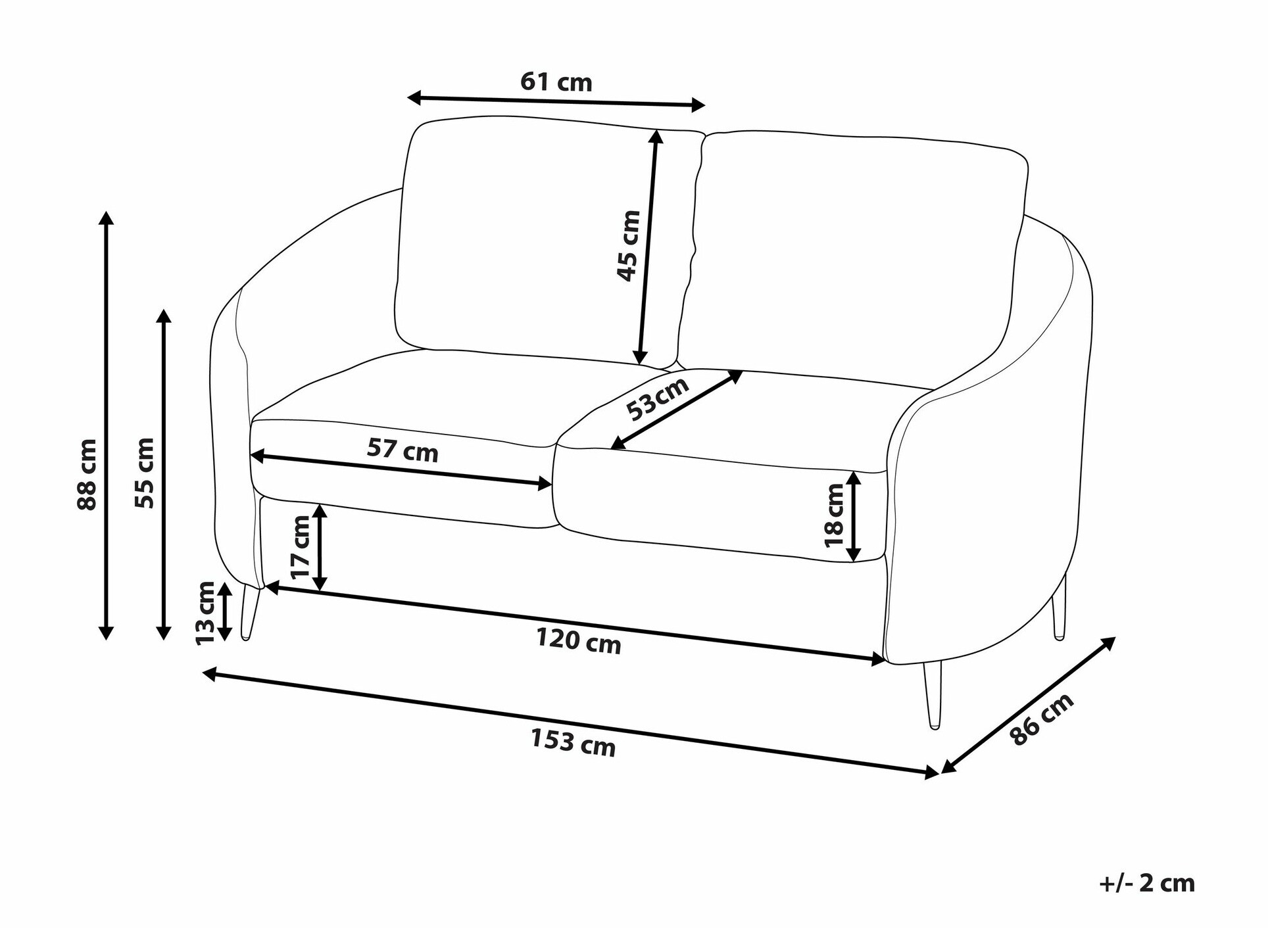Sofa Berwyn 1802 (Sivo)