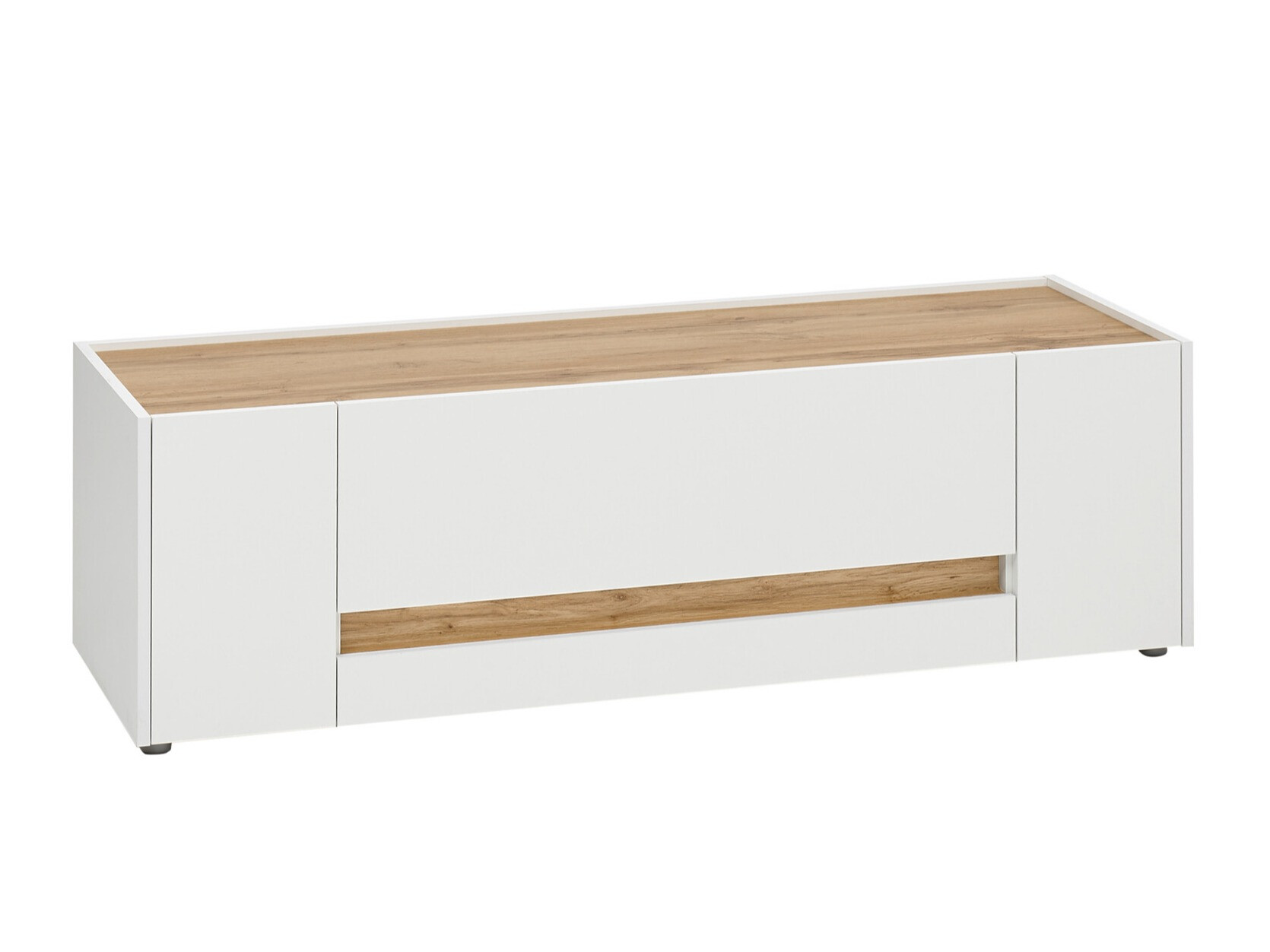 TV komoda Elbsori 114 (Belo + Hrast Votan)