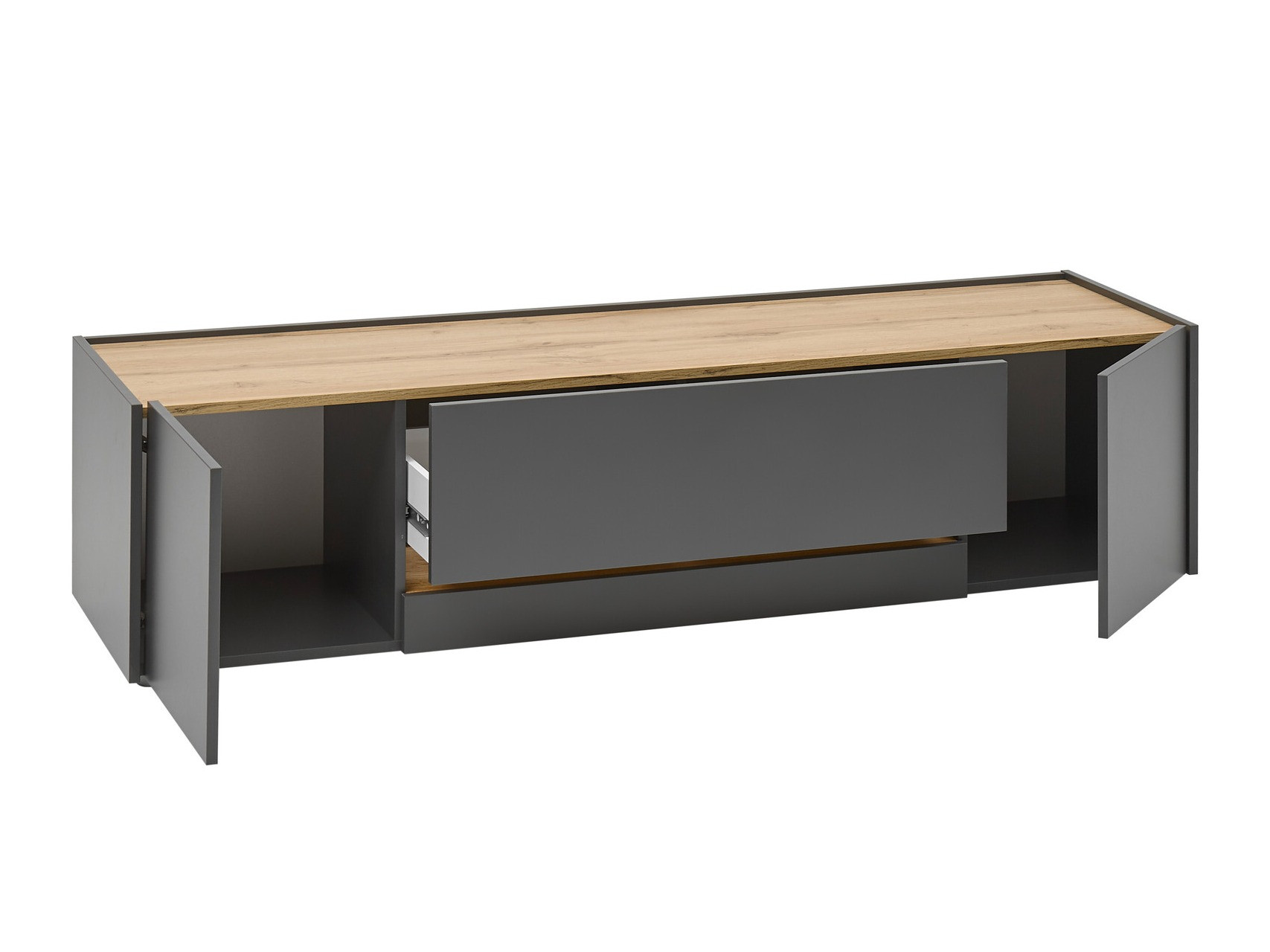 TV komoda Elbsori 115 (Antracit + Hrast Votan)