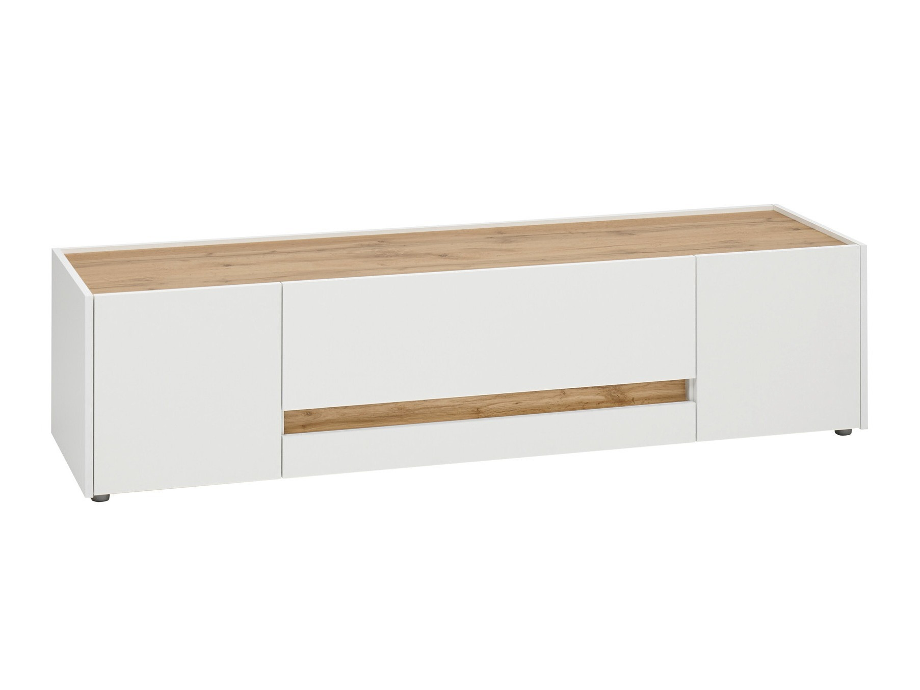 TV komoda Elbsori 115 (Belo + Hrast Votan)